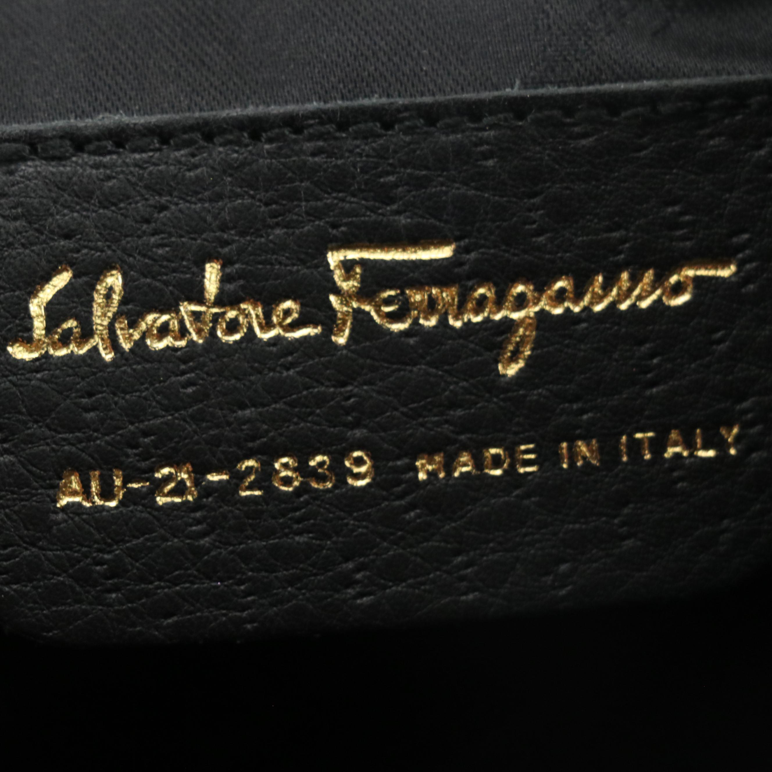 Salvatore Ferragamo Gancini Flat Shoulder Bag in Dark Chocolate Leather