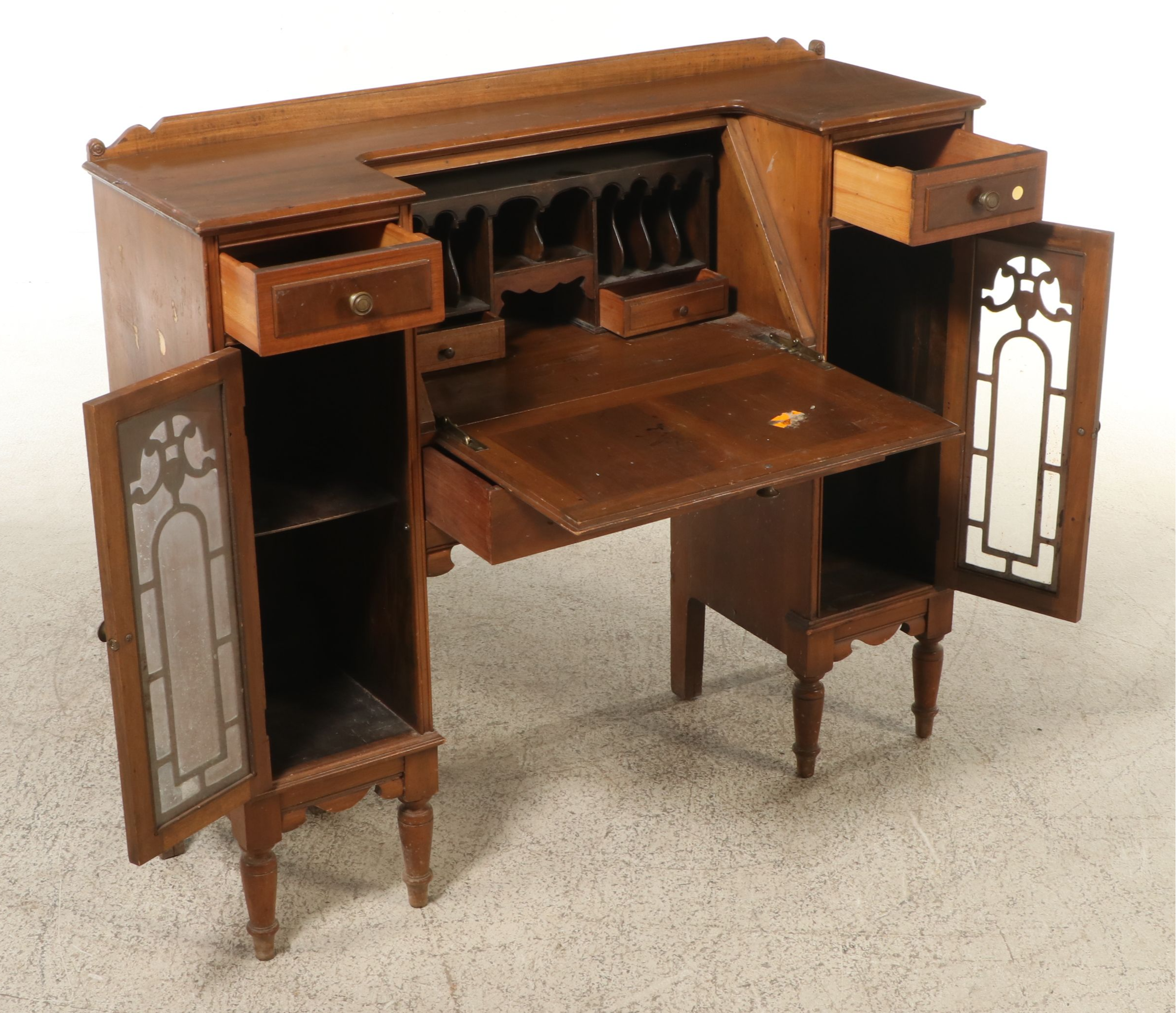 Regency Style Walnut Secretary Desk