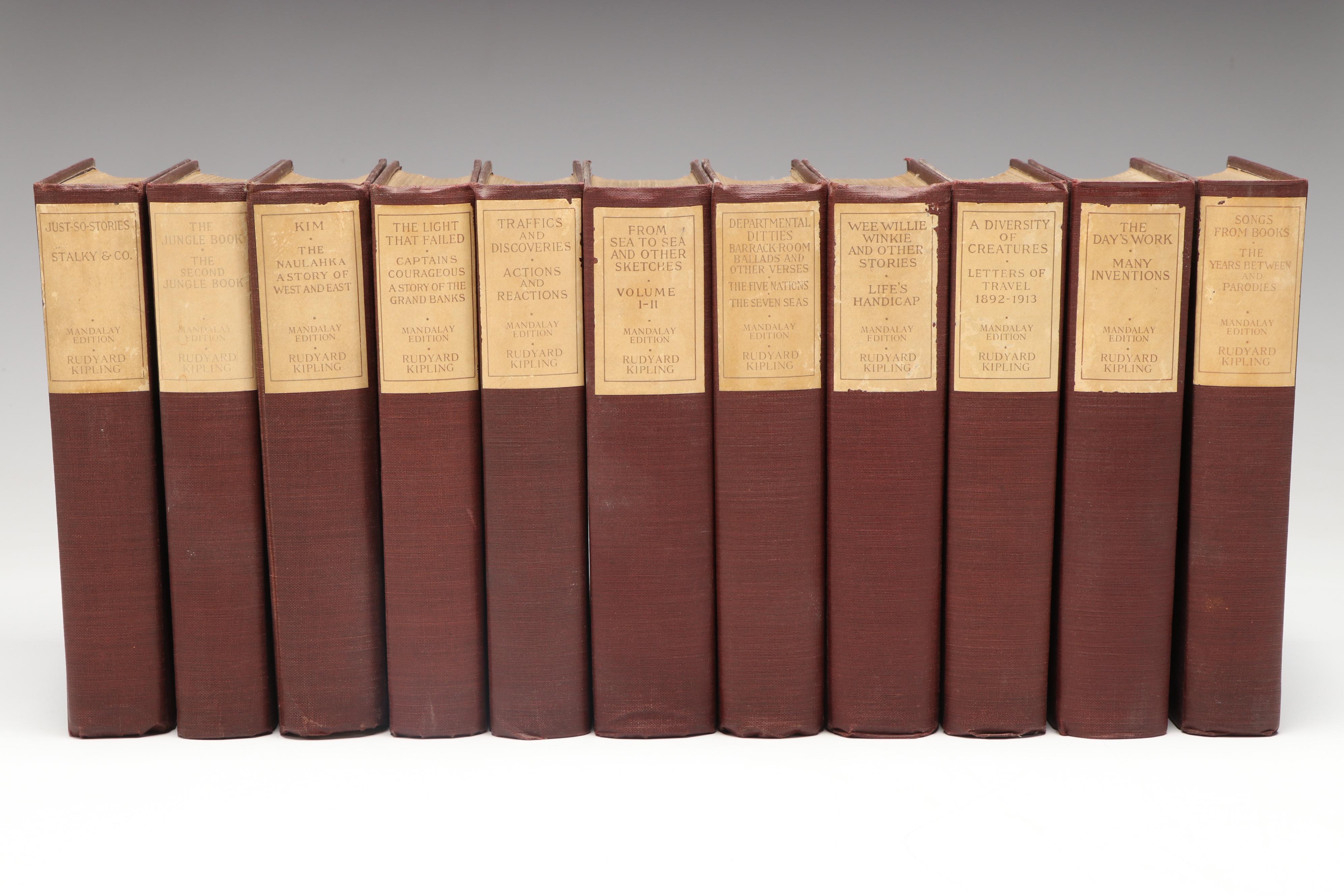 Mandalay Edition "The Works of Rudyard Kipling" Partial Set, 1925