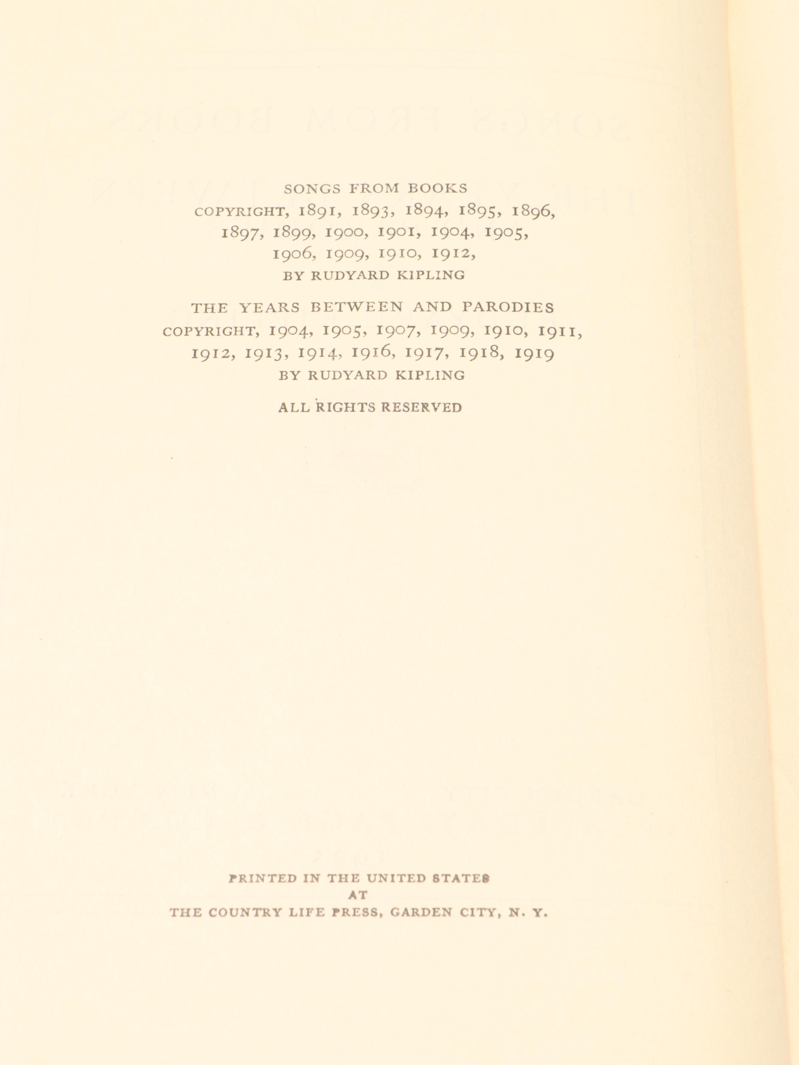 Mandalay Edition "The Works of Rudyard Kipling" Partial Set, 1925