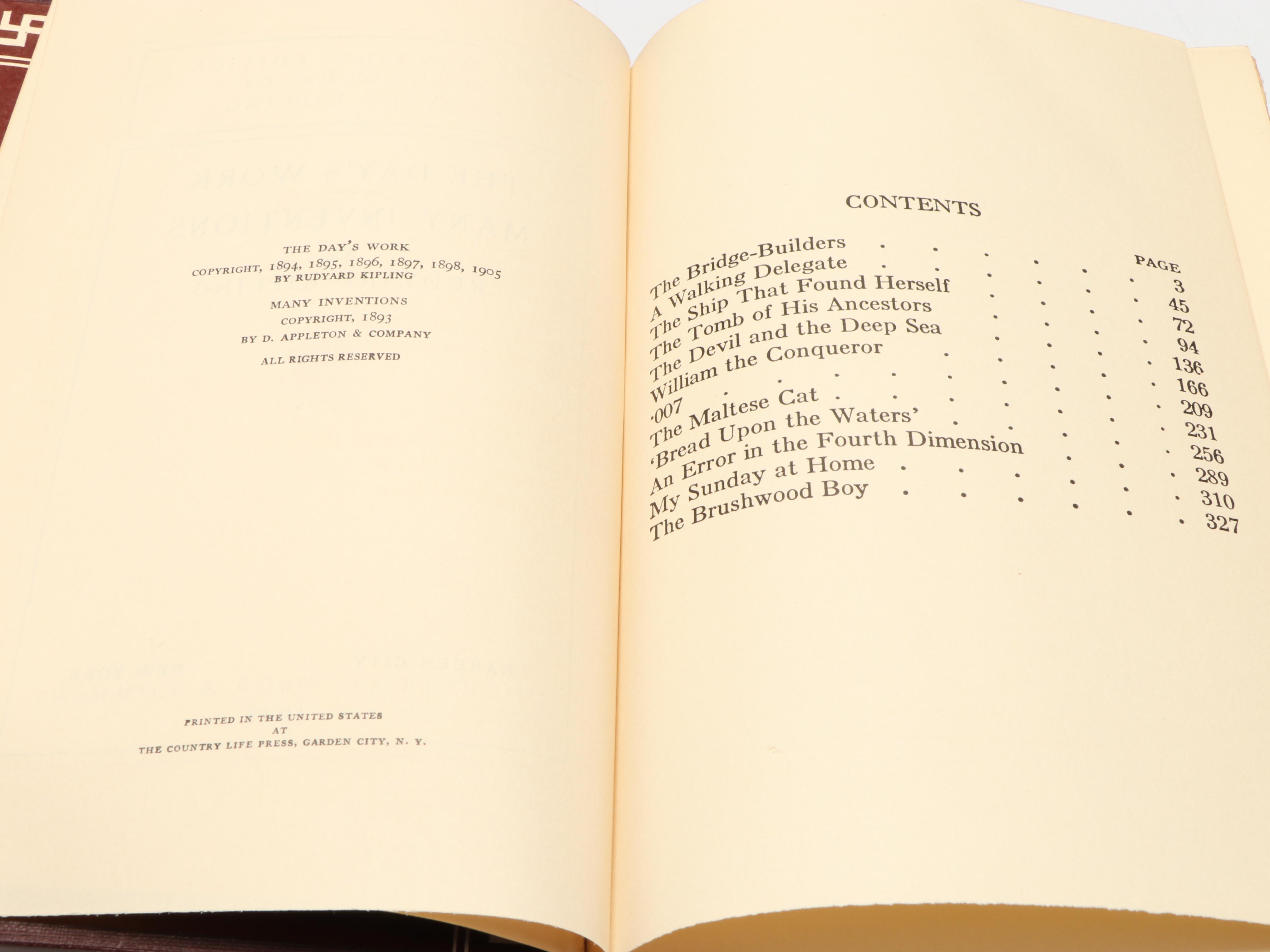 Mandalay Edition "The Works of Rudyard Kipling" Partial Set, 1925