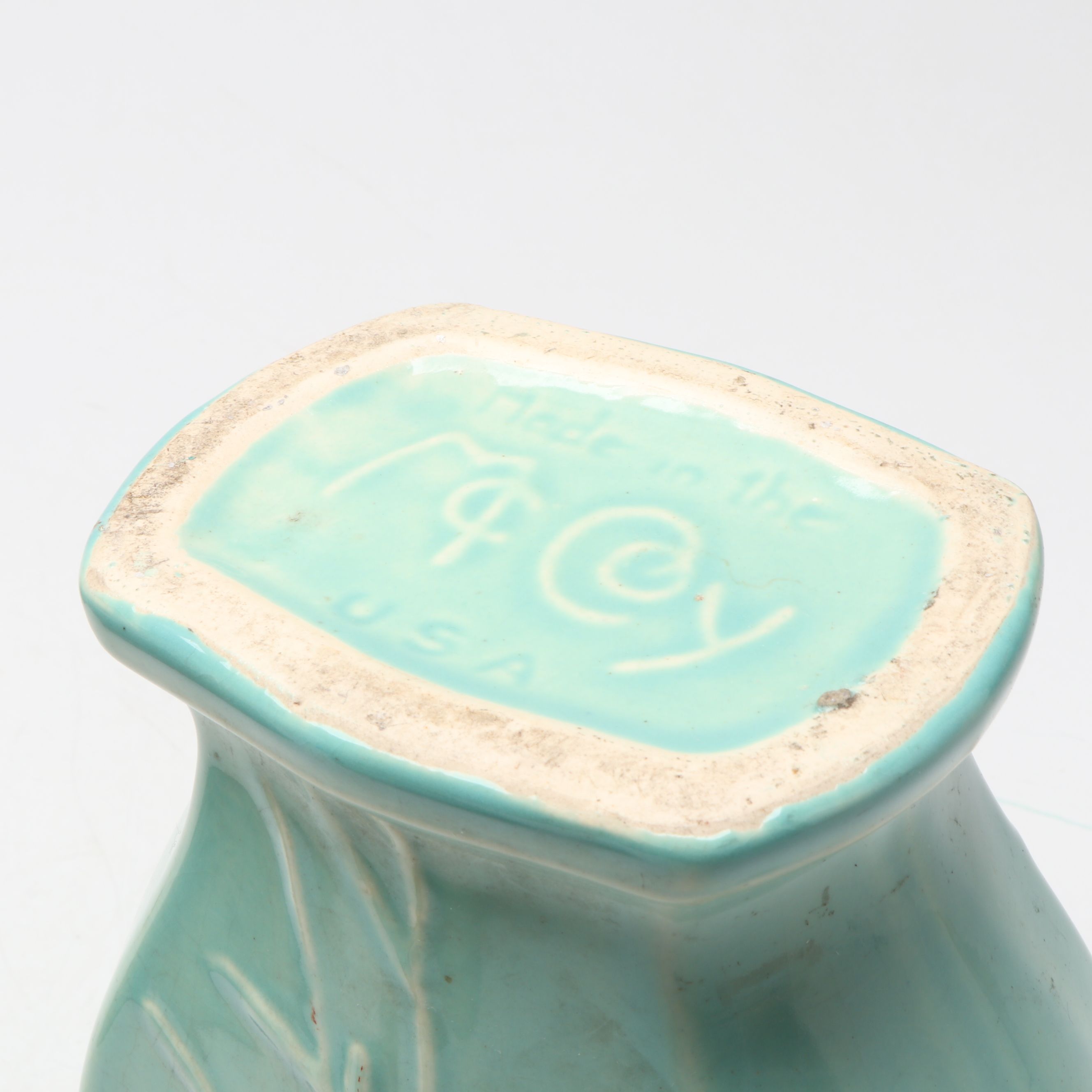 McCoy Pottery Floral Vase with Butterfly and Other Blue Ceramic planters