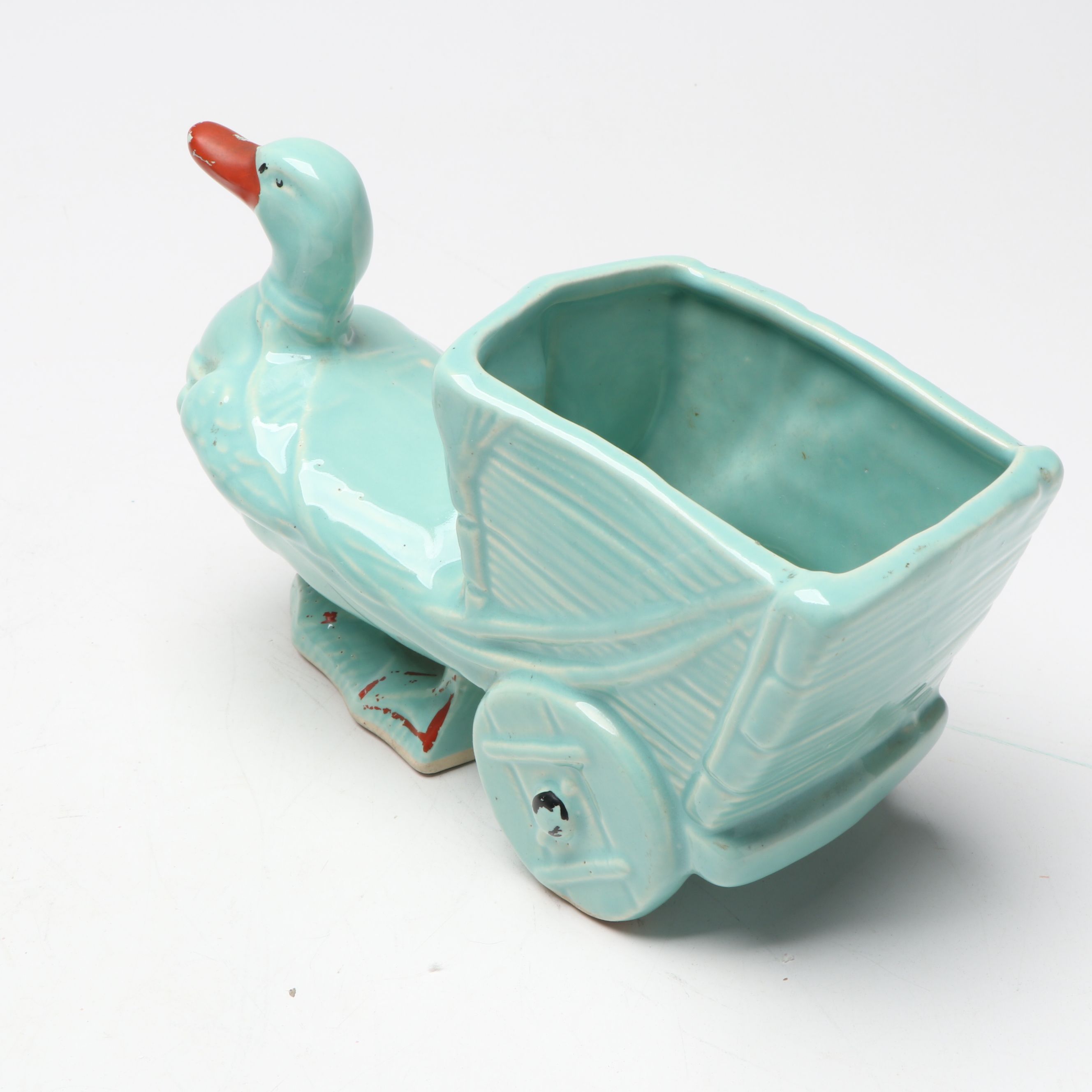 McCoy Pottery Floral Vase with Butterfly and Other Blue Ceramic planters