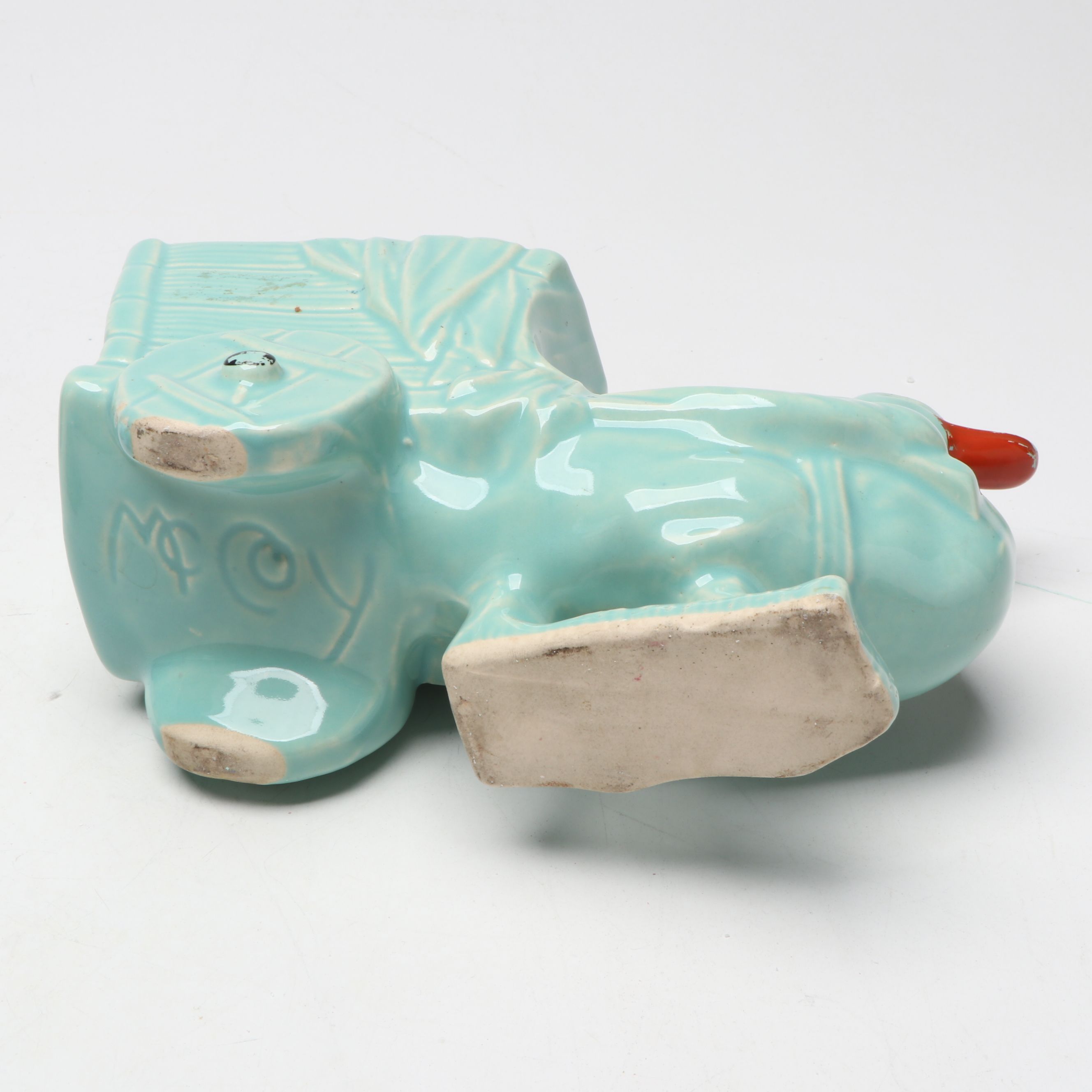 McCoy Pottery Floral Vase with Butterfly and Other Blue Ceramic planters