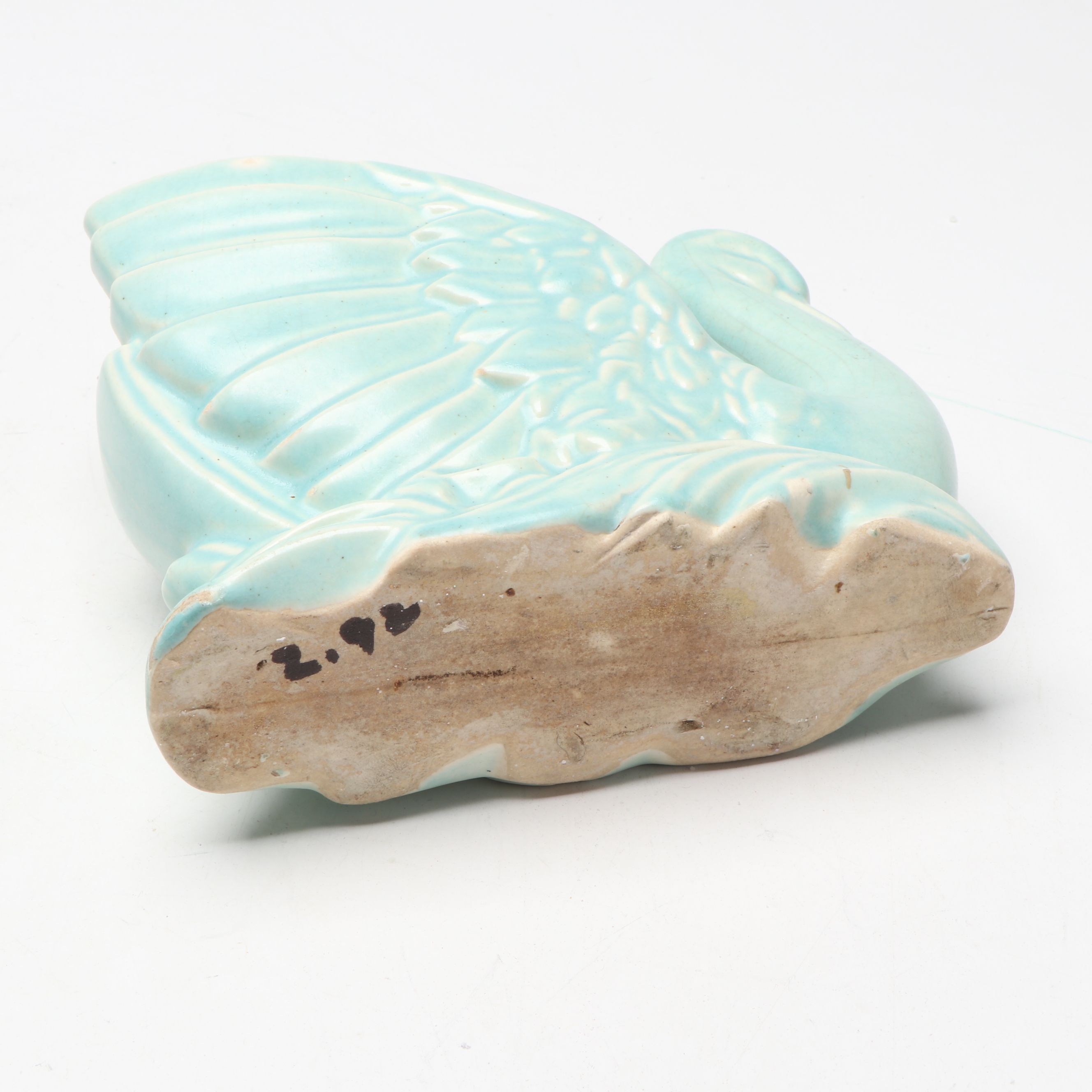 McCoy Pottery Floral Vase with Butterfly and Other Blue Ceramic planters