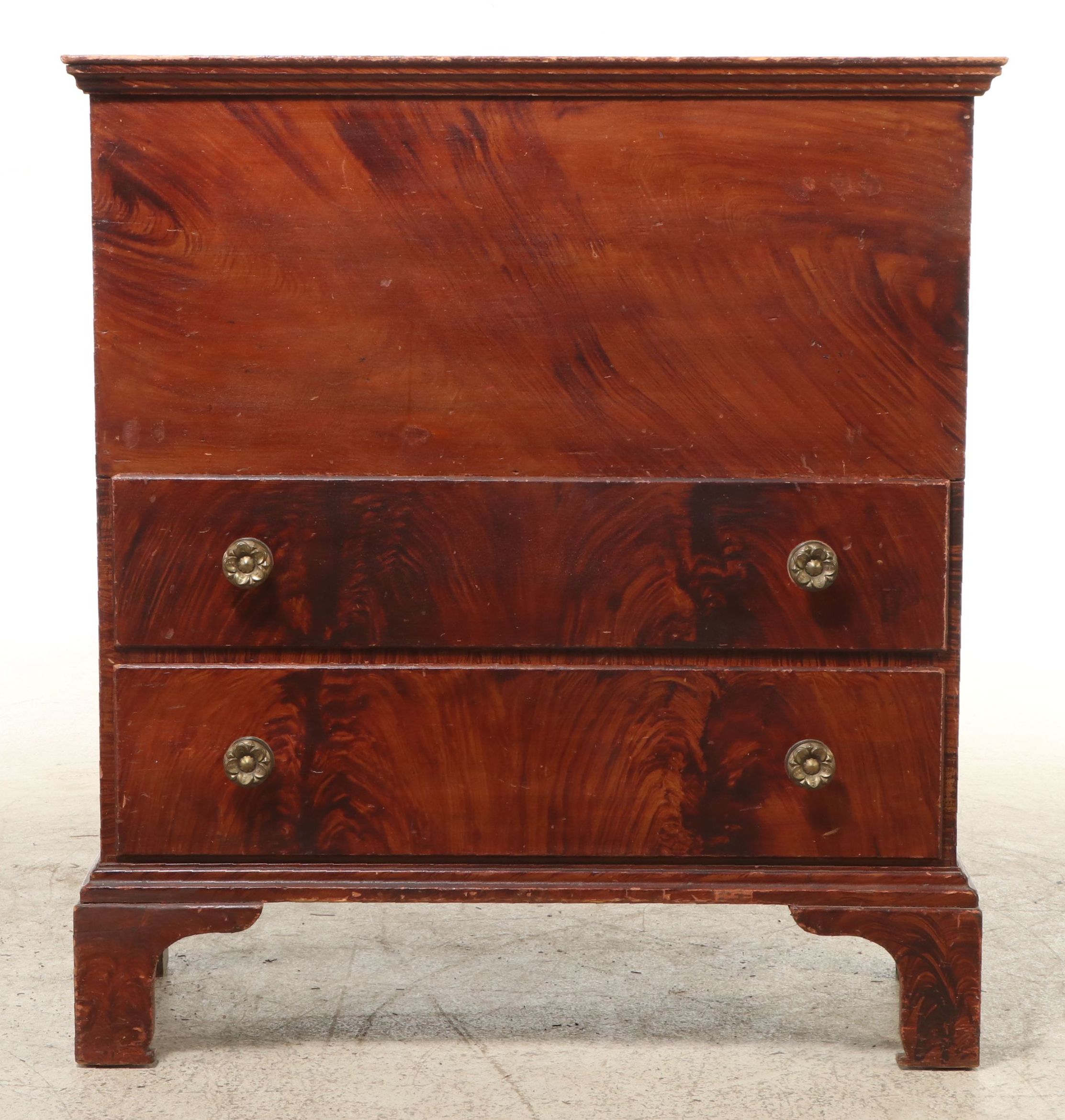 Antique Grain Painted Mule Chest