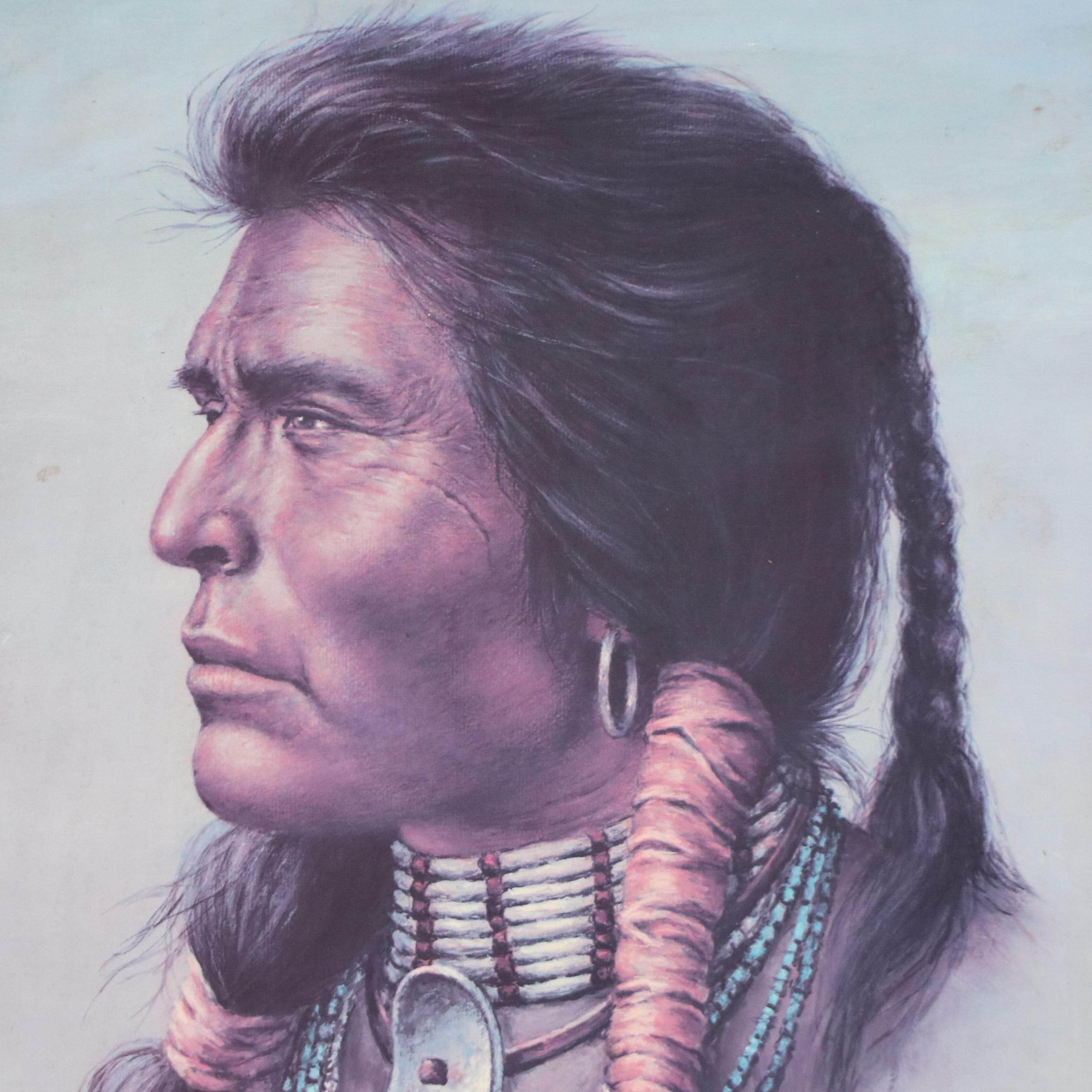 After Bill Hampton Offset Lithograph "Oh Great Spirit," Late 20th C.