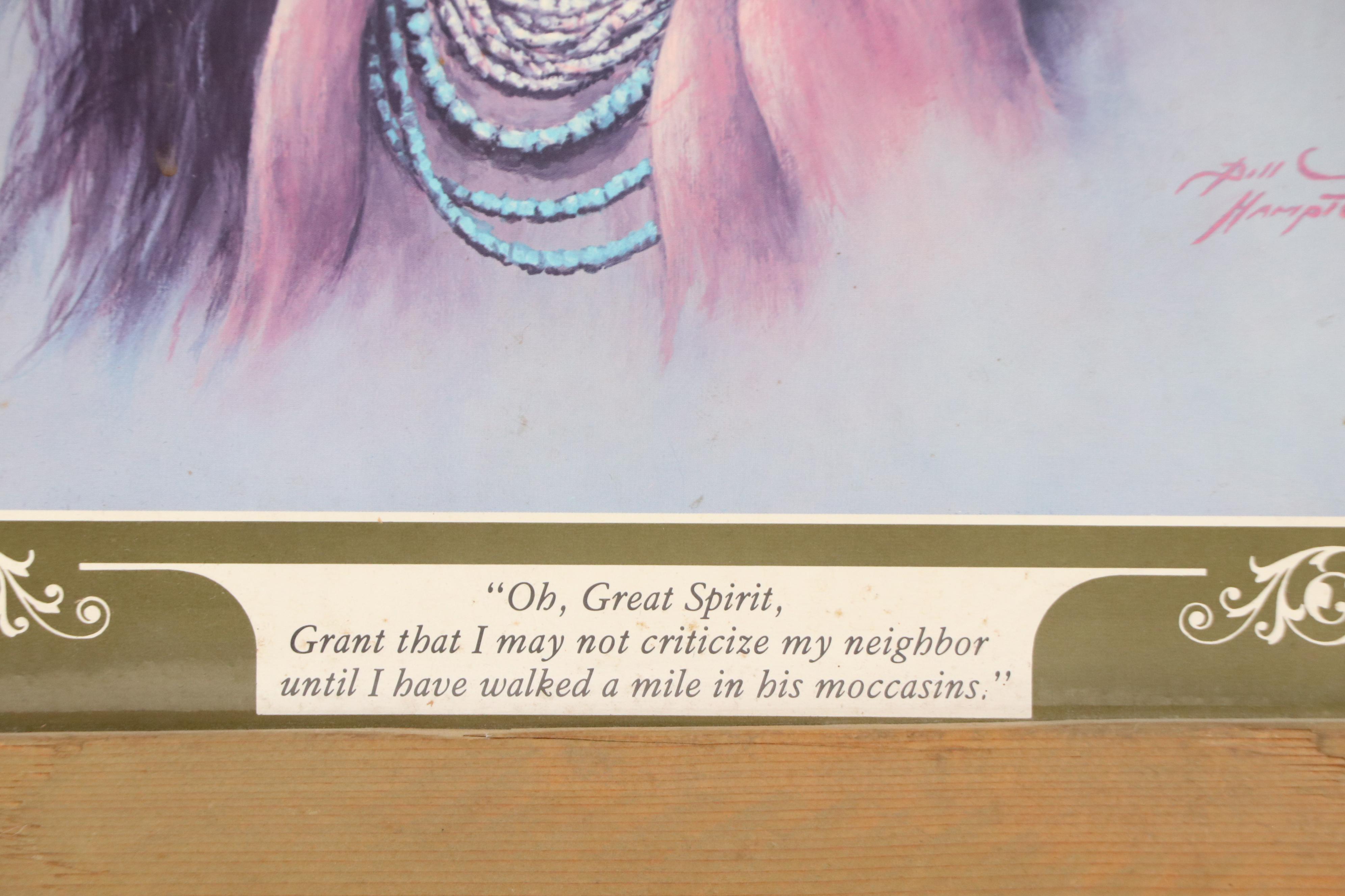 After Bill Hampton Offset Lithograph "Oh Great Spirit," Late 20th C.