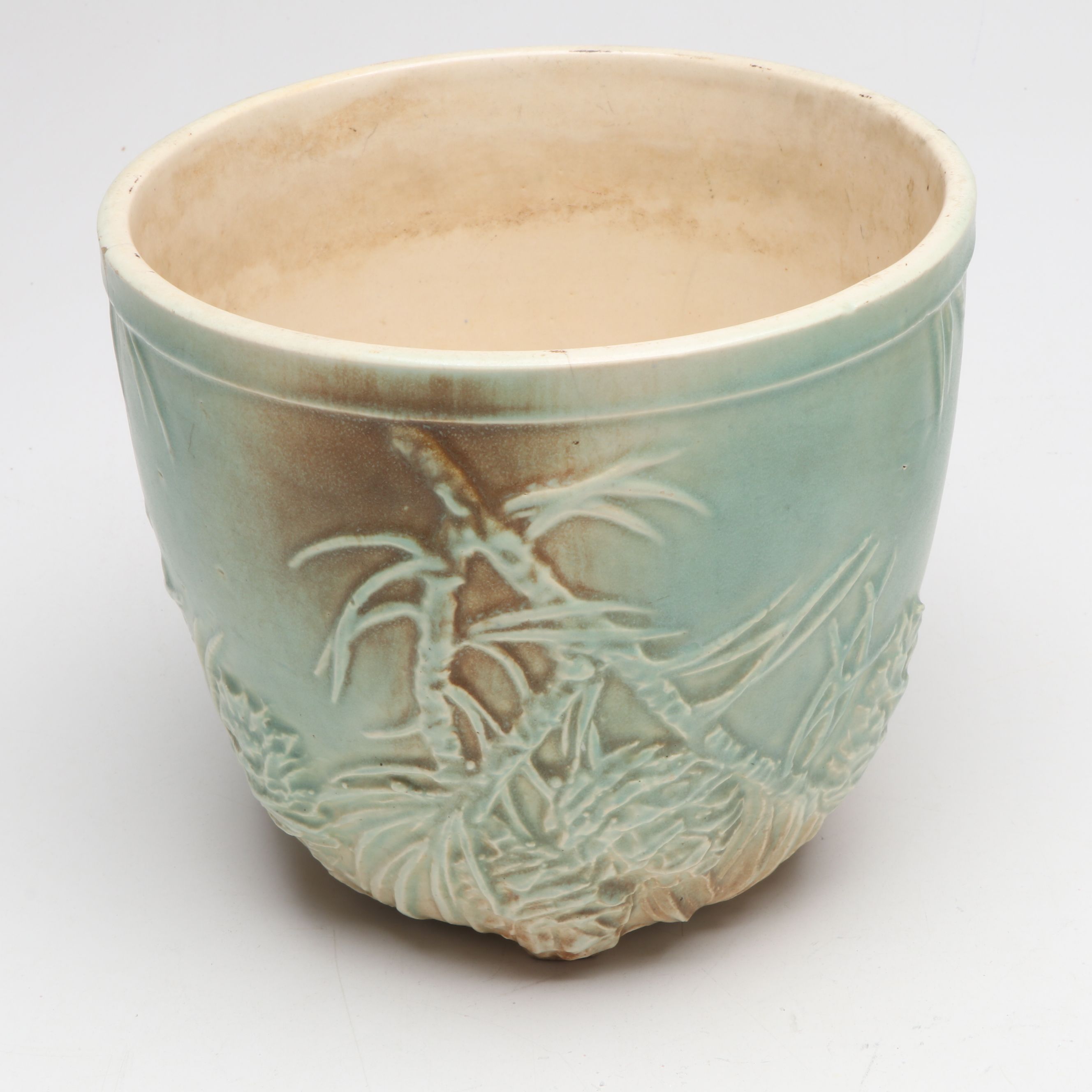 Pair of McCoy Pottery "Rustic Line" Planters with More Ceramic Décor