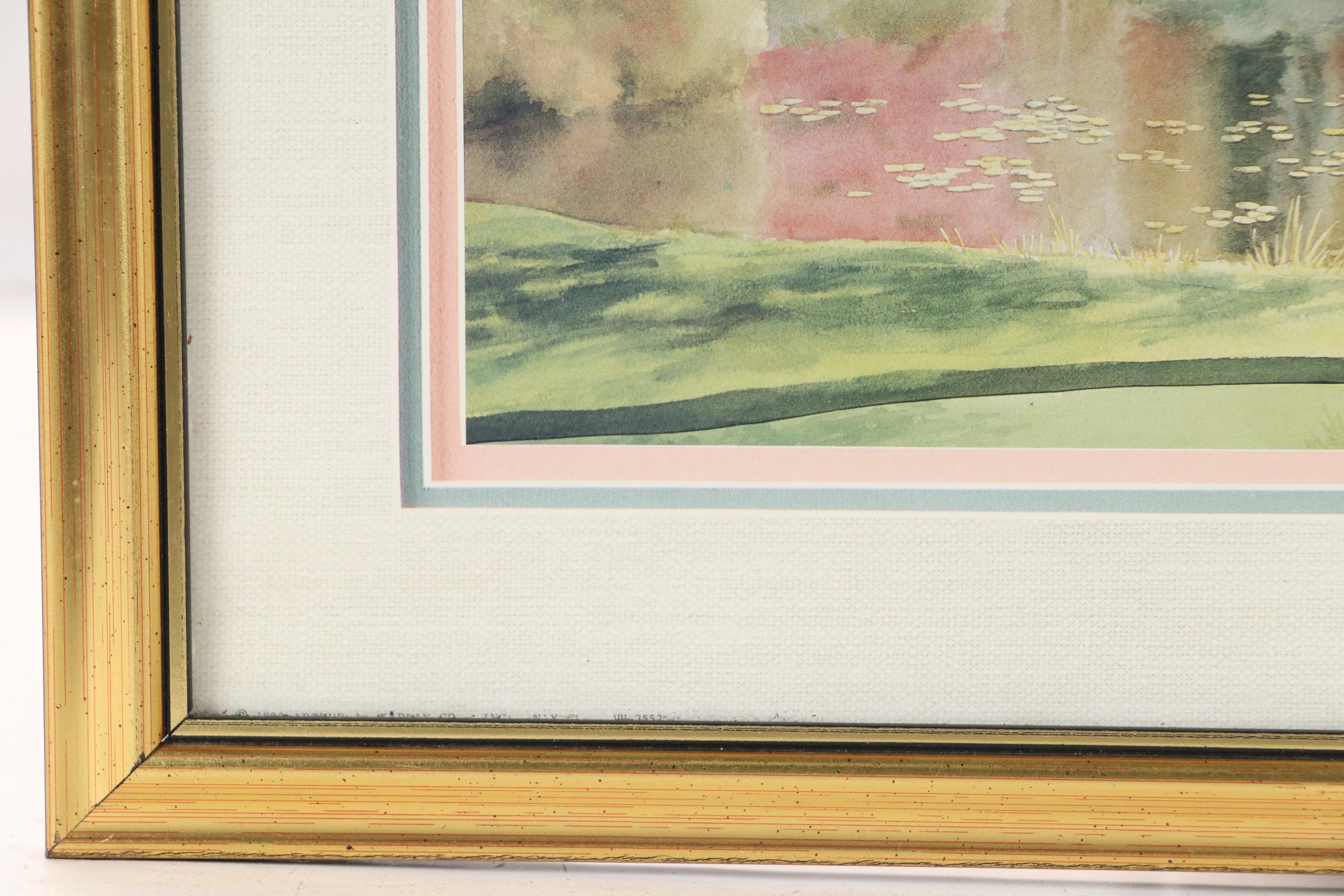 After Gloria Eriksen Offset Lithograph "Reflecting Pond," Circa 1992