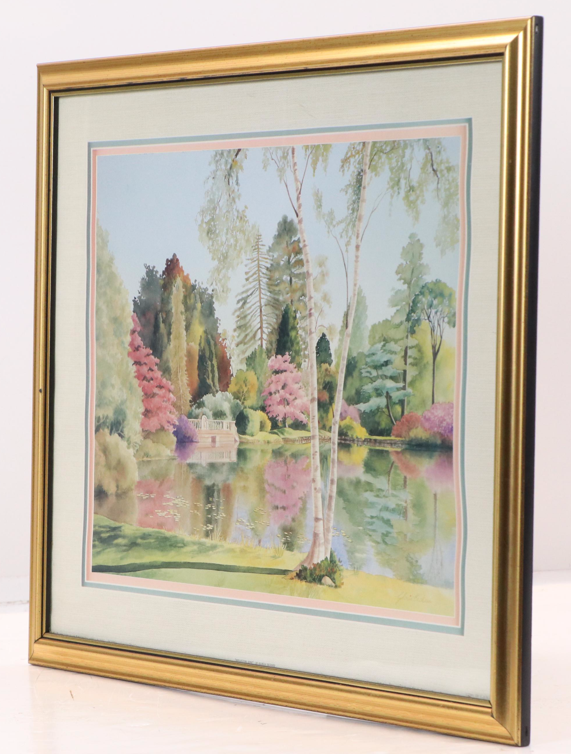 After Gloria Eriksen Offset Lithograph "Reflecting Pond," Circa 1992