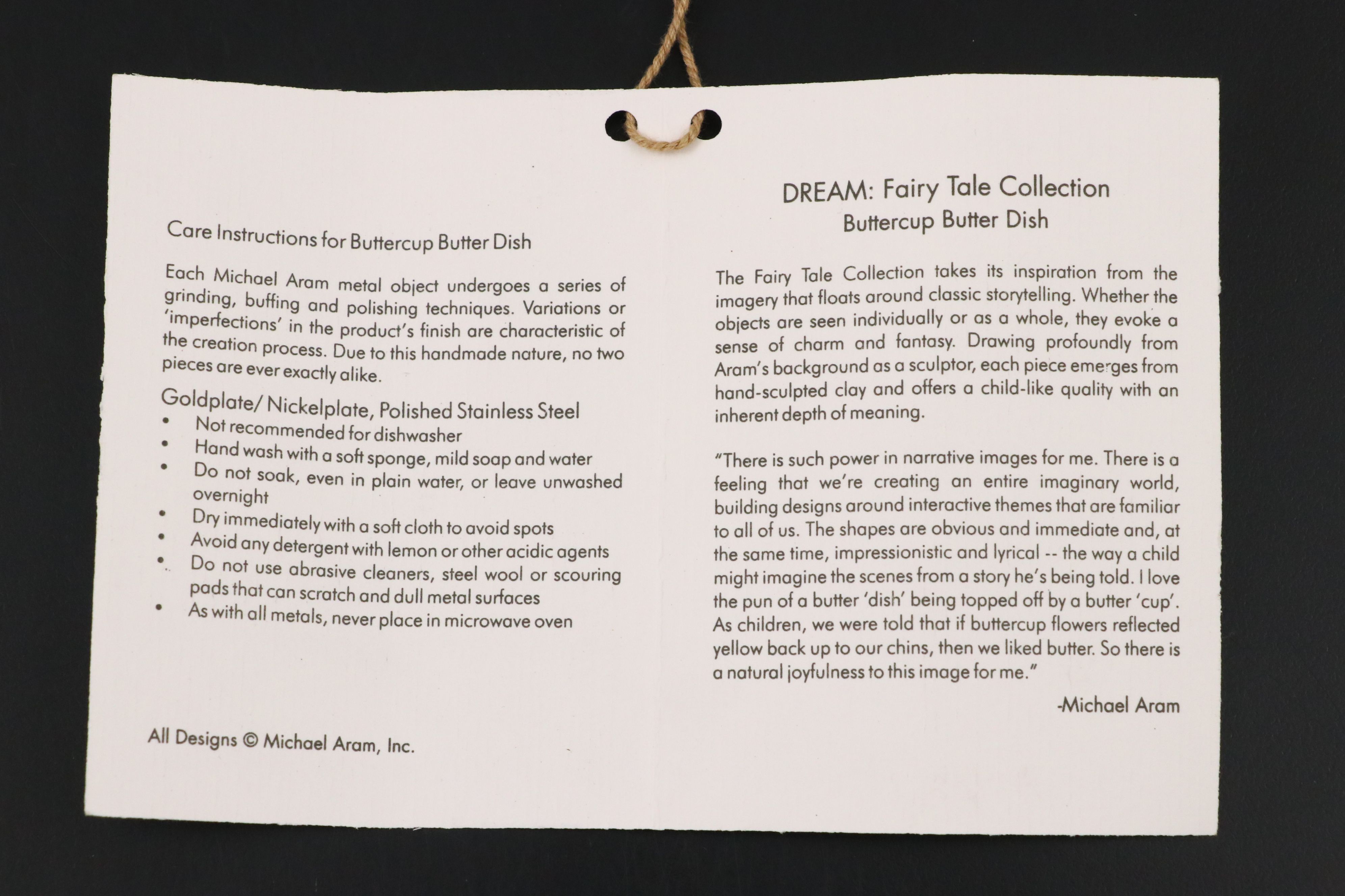 Michael Aram "Buttercup" Stainless Steel and Gold Plate Butter Dishes