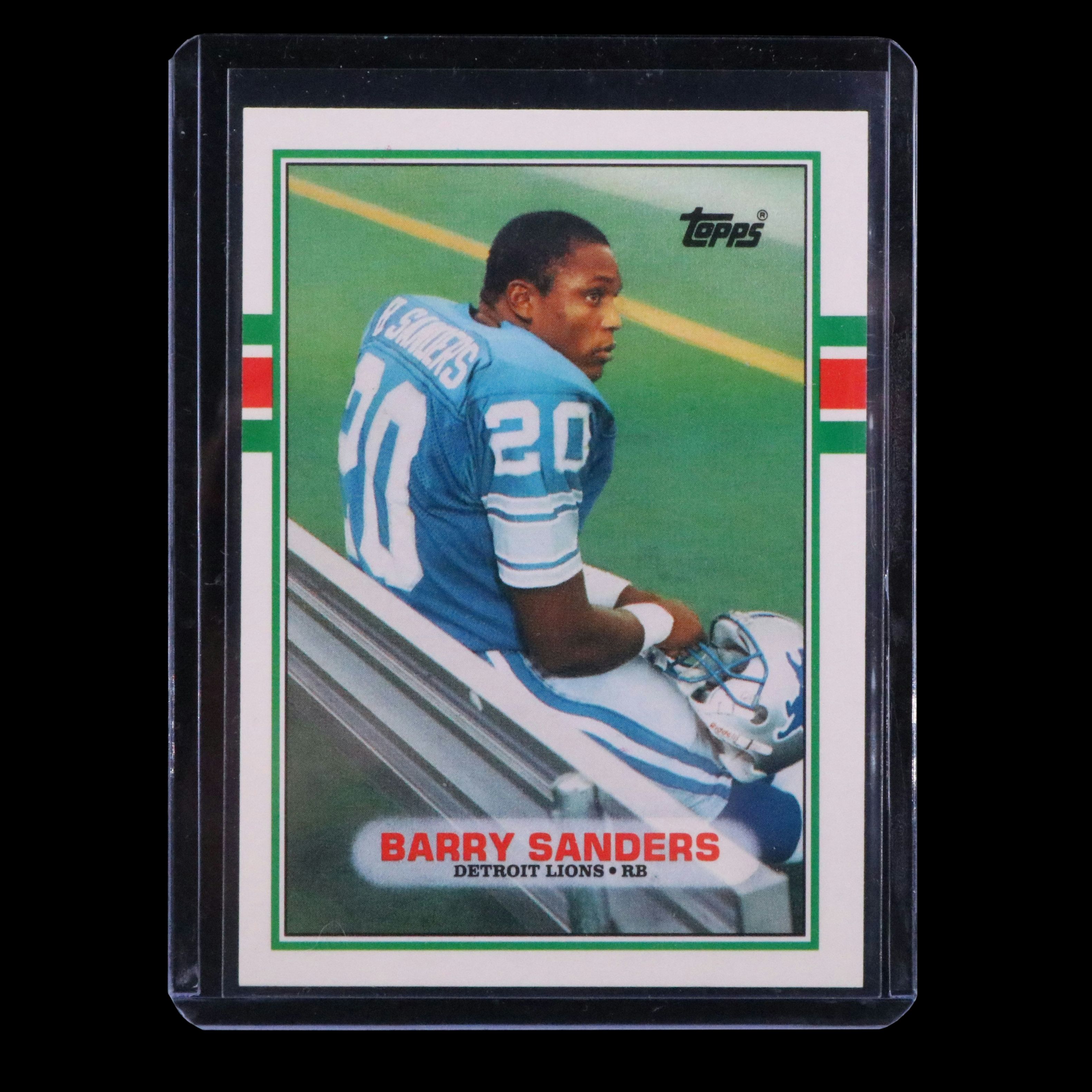 1989 Topps Traded Barry Sanders Detroit Lions Rookie Football Card