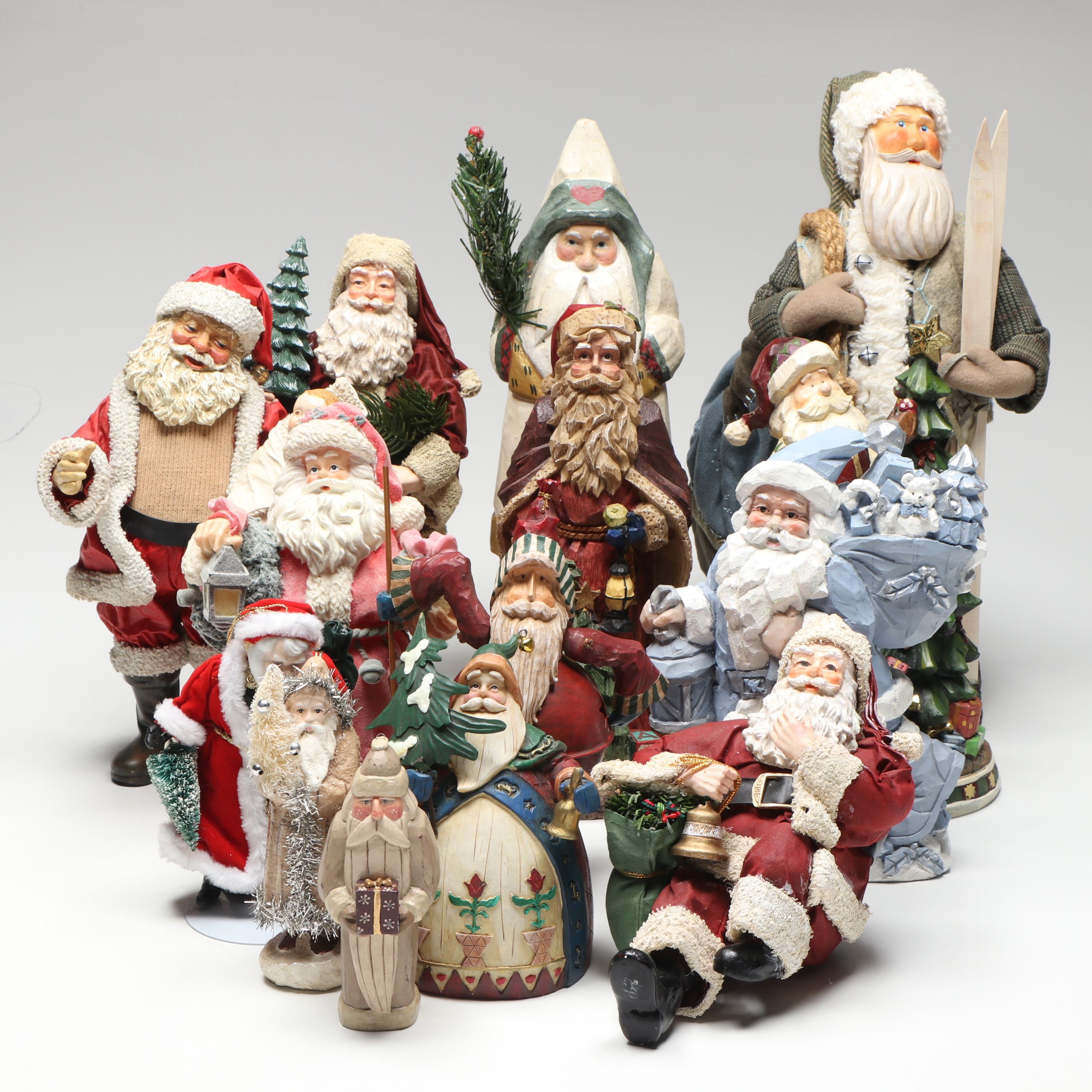 St. Nicholas Square and Other Resin Santa Claus Figurines