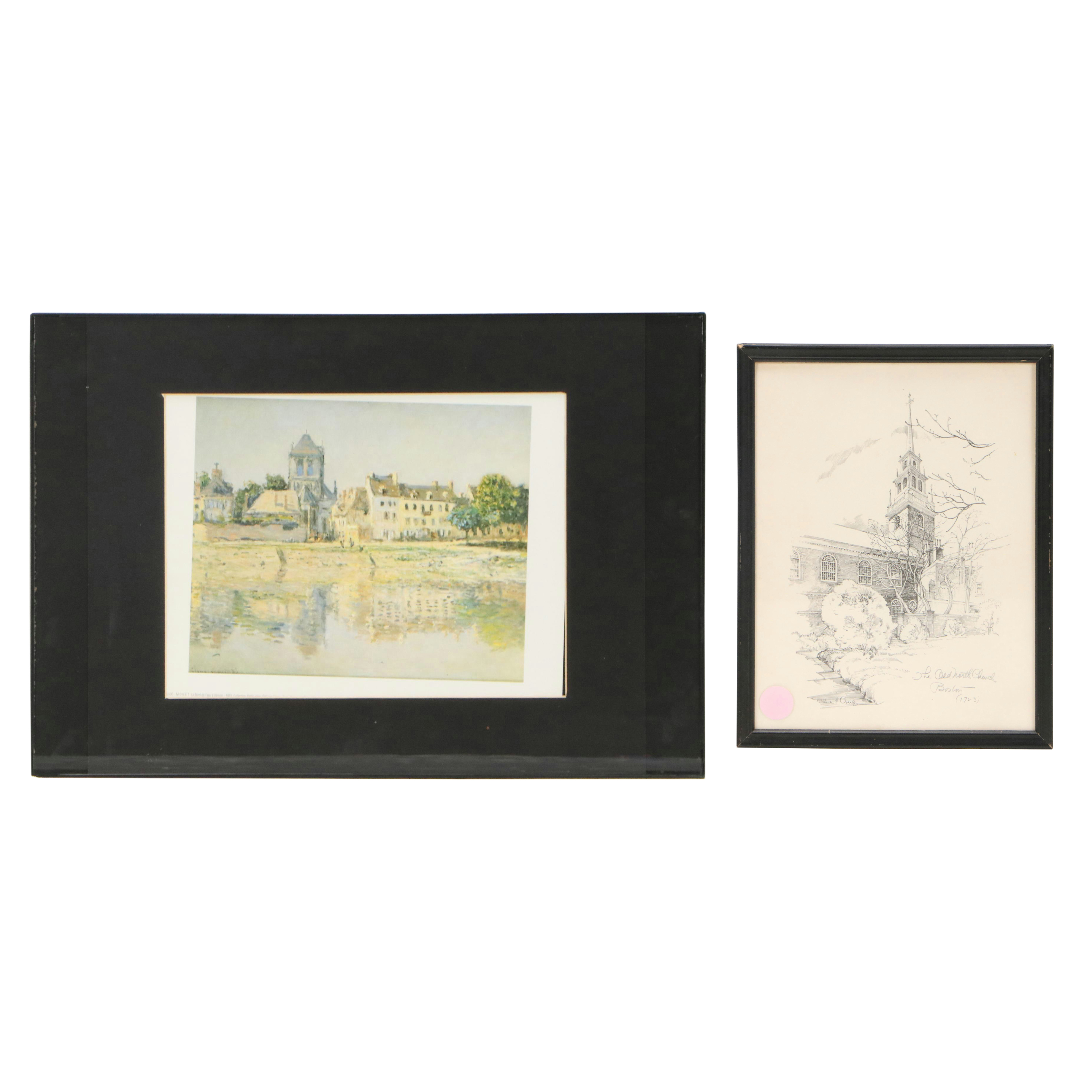 Offset Lithographs of Architecture After Claude Monet and Charles H. Owens