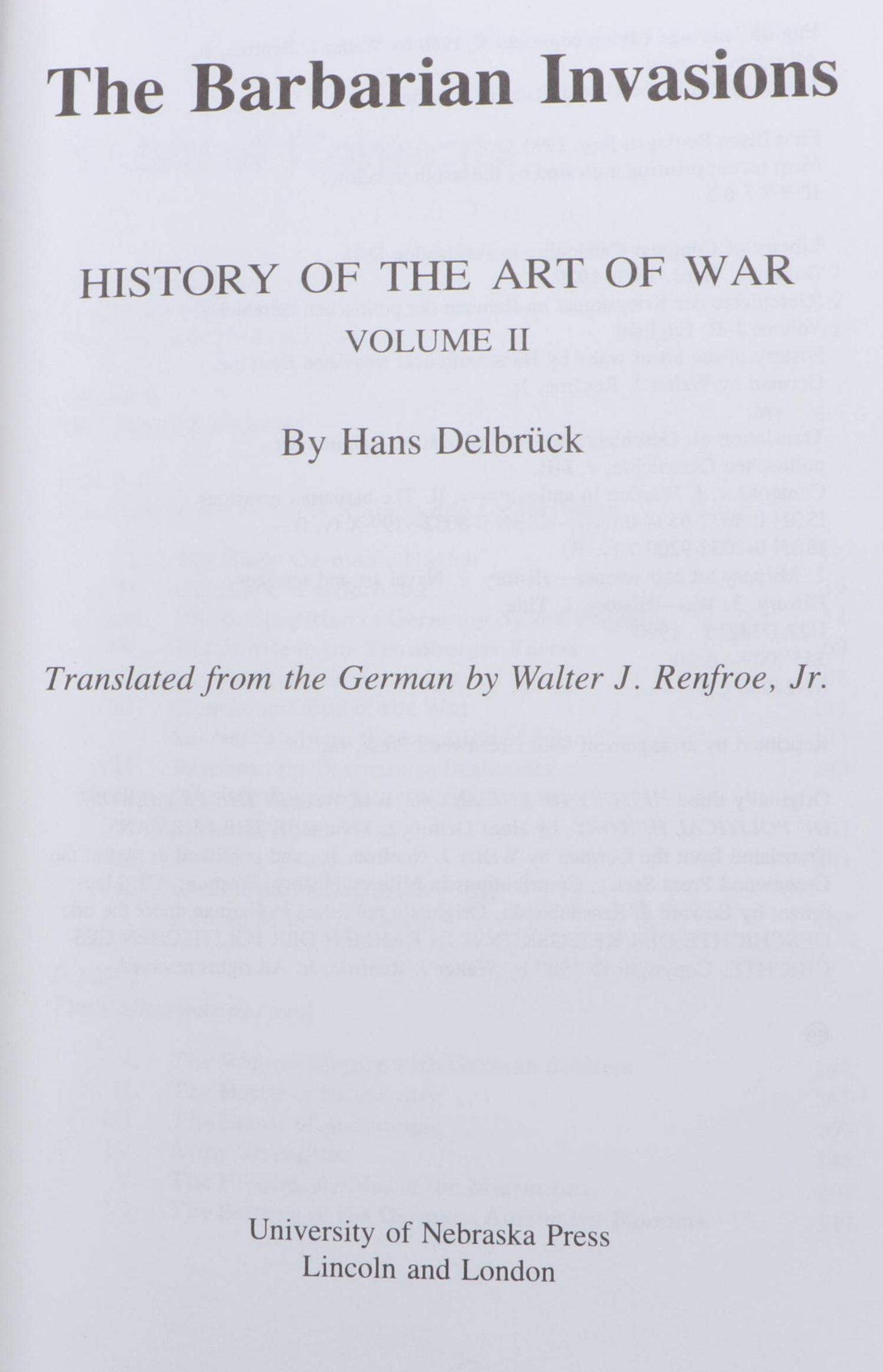 "History of the Art of War" Vol. II–III by Hans Delbrück, 1990