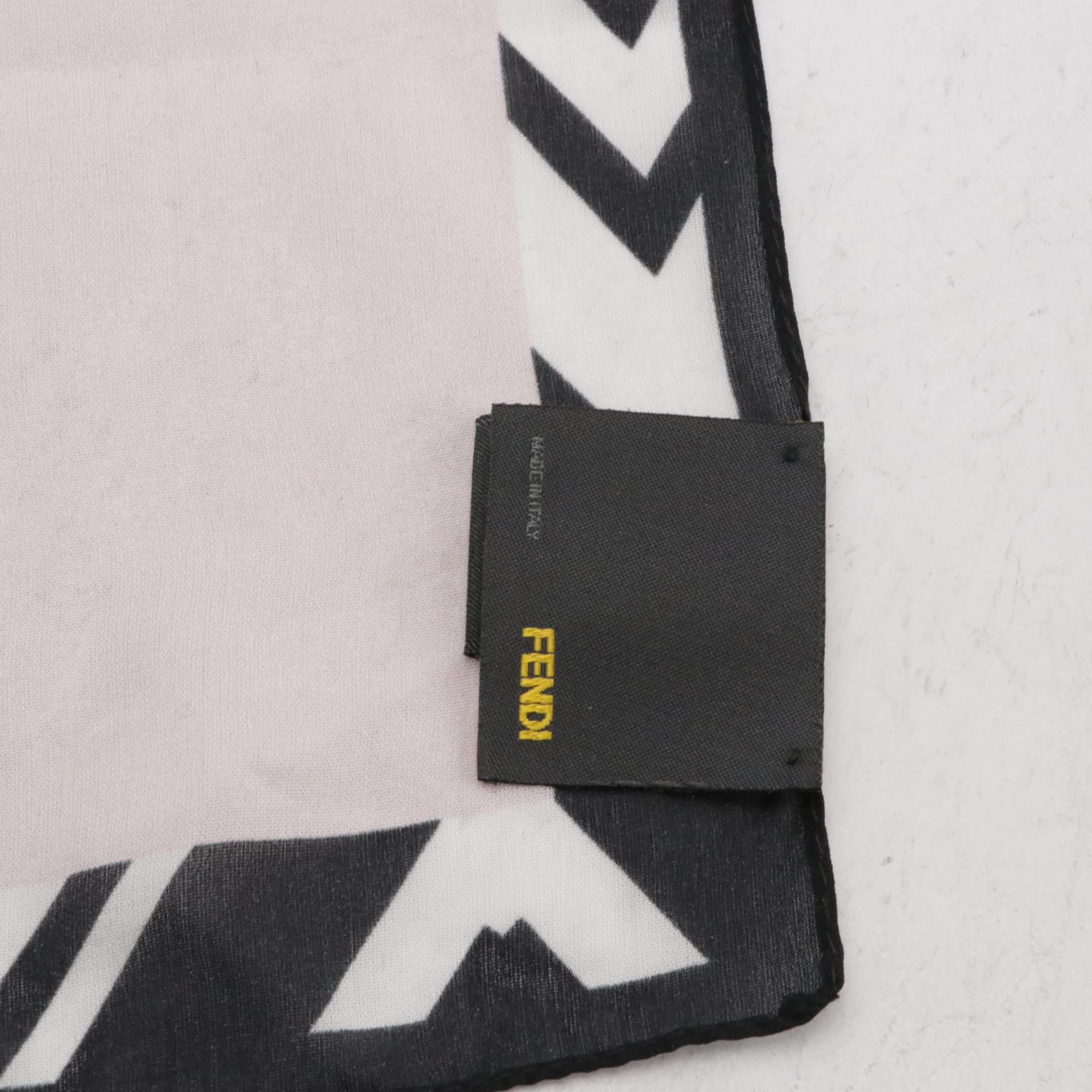 Fendi Multicolor Floral Print Sheer Silk Scarf