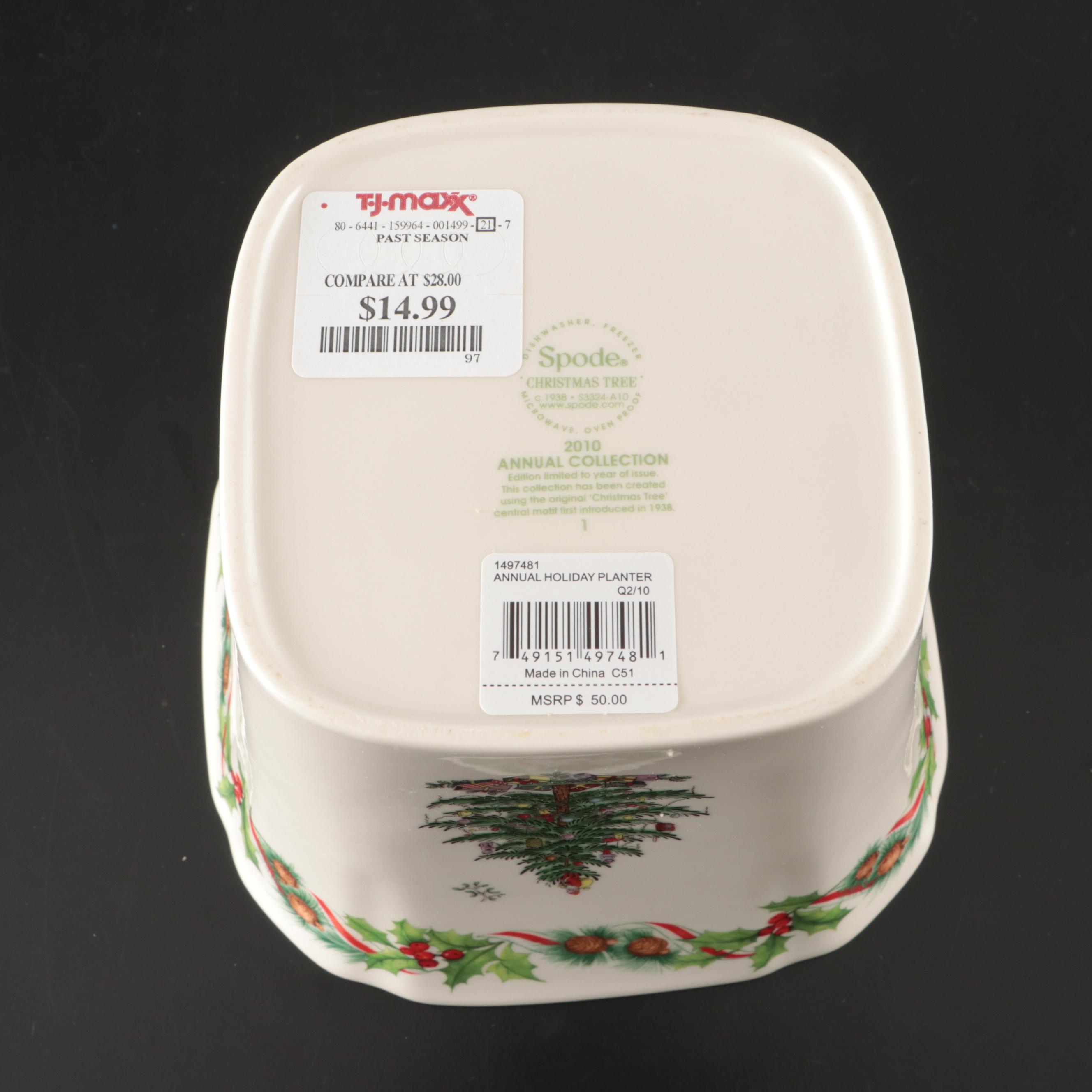 Spode "Christmas Tree" Pitcher, Ice Bucket and Cocktail Glasses