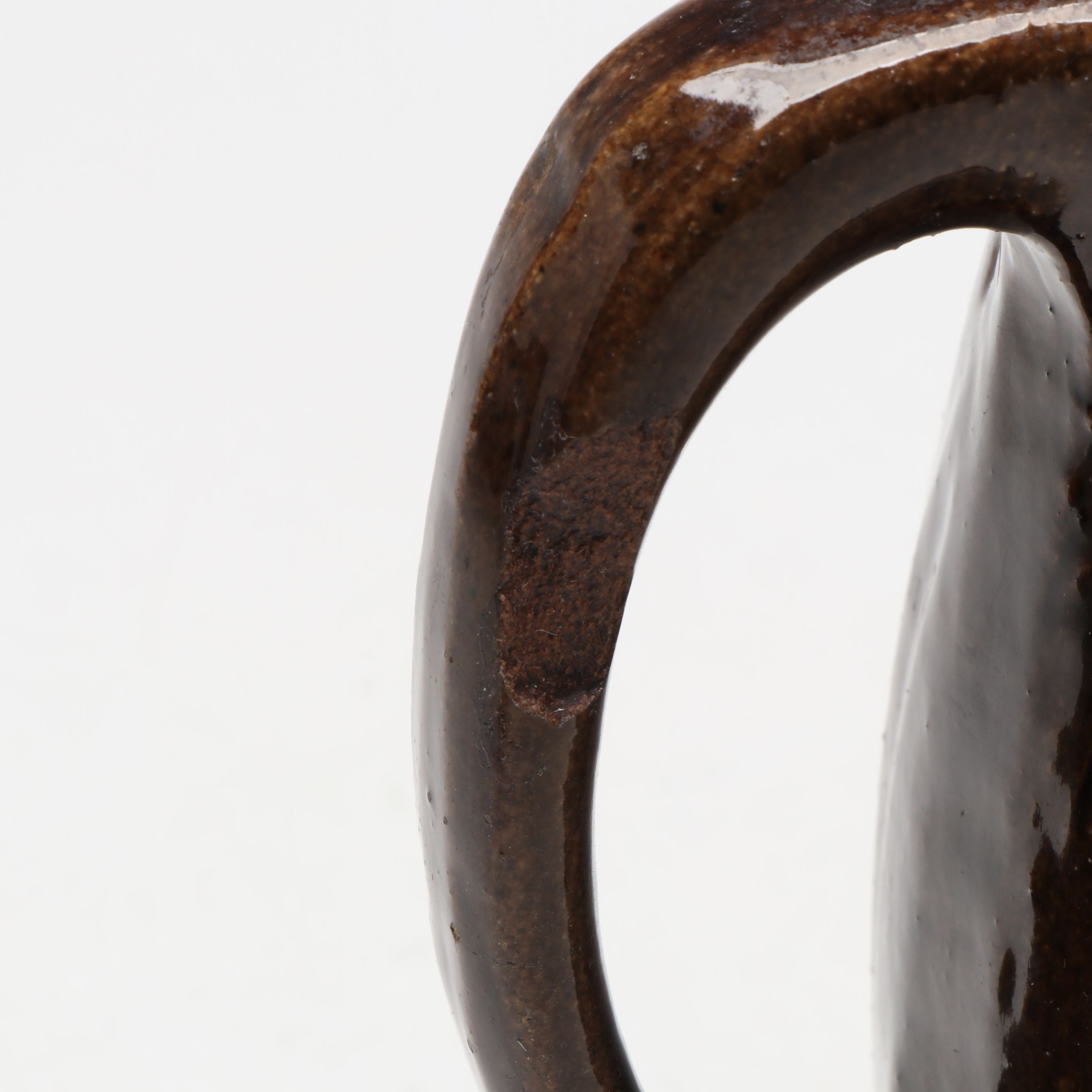 McCoy Pottery Botanical and Aquatic Brown Pitchers with Ribbed Hull Creamer