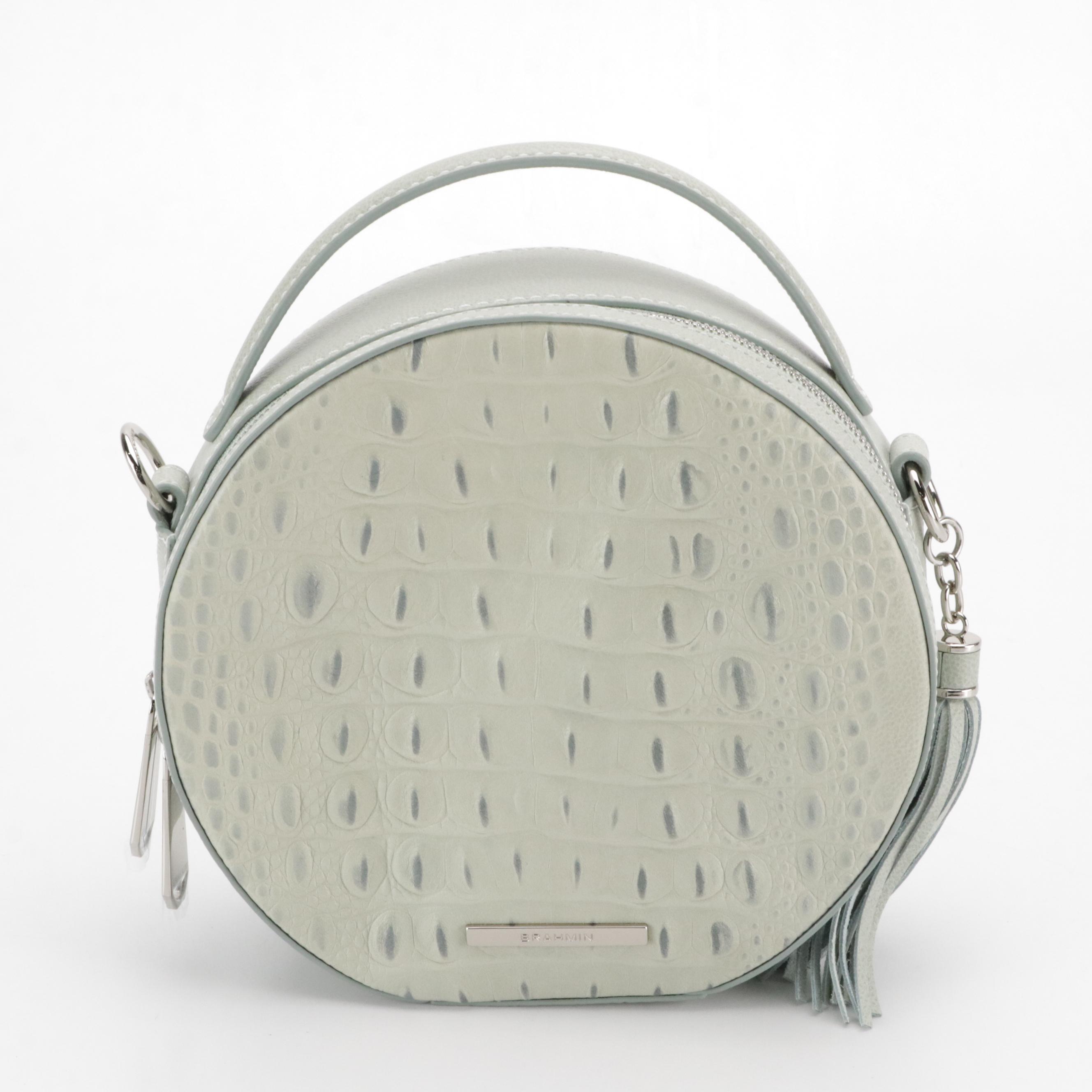 Brahmin Croc-Embossed and Grain Leather 2-Way Crossbody Bag with Tassel Zip