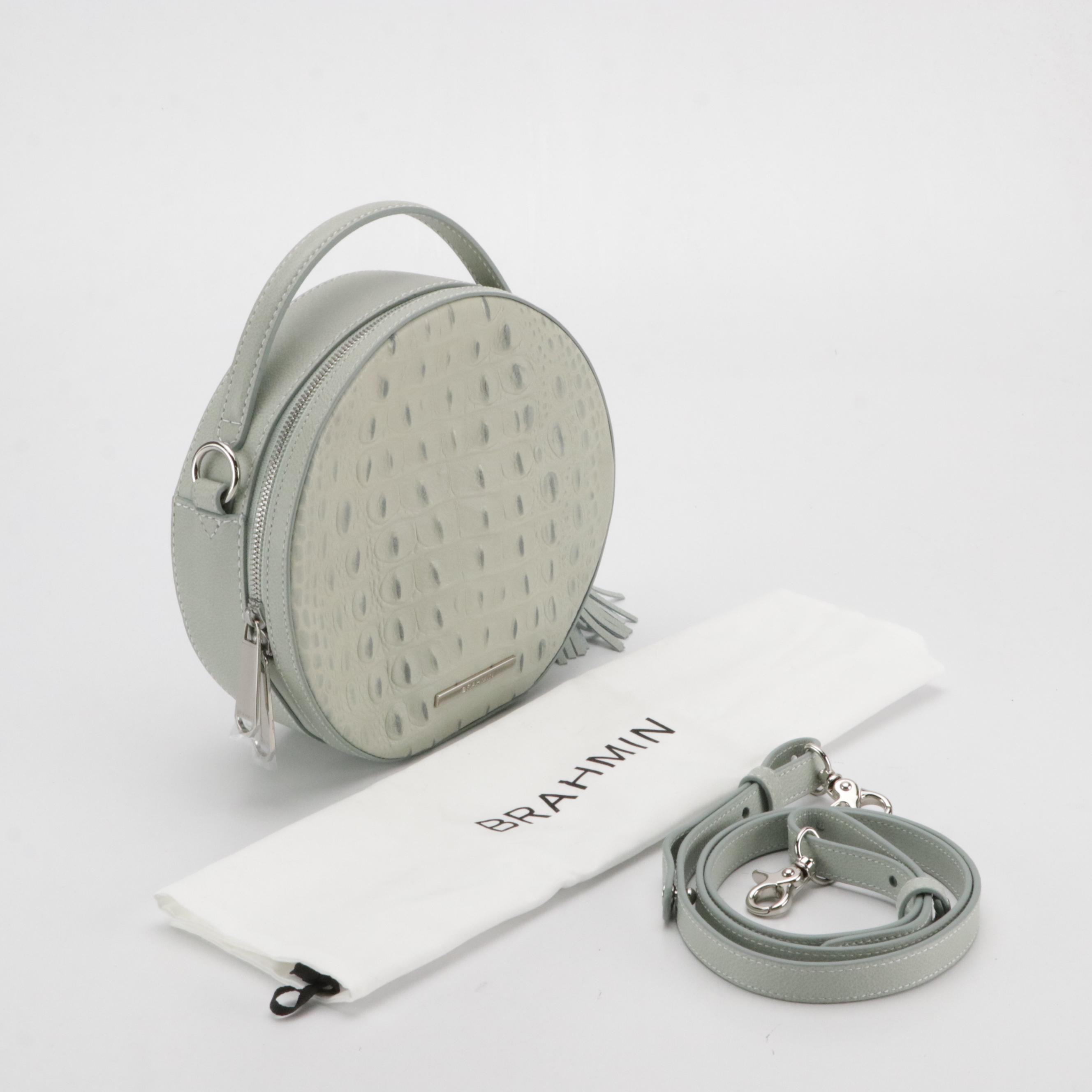 Brahmin Croc-Embossed and Grain Leather 2-Way Crossbody Bag with Tassel Zip