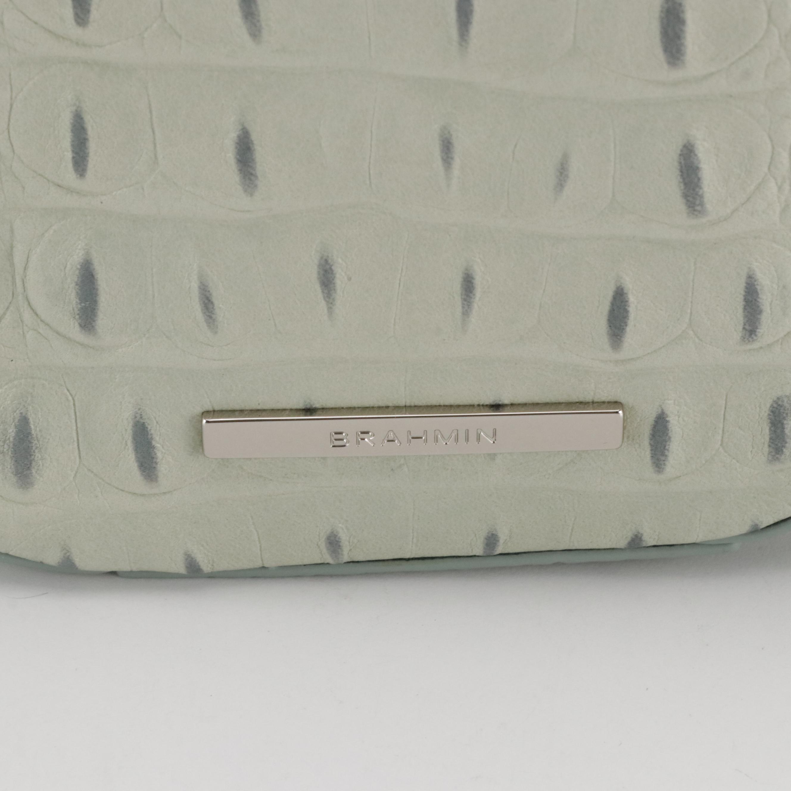 Brahmin Croc-Embossed and Grain Leather 2-Way Crossbody Bag with Tassel Zip