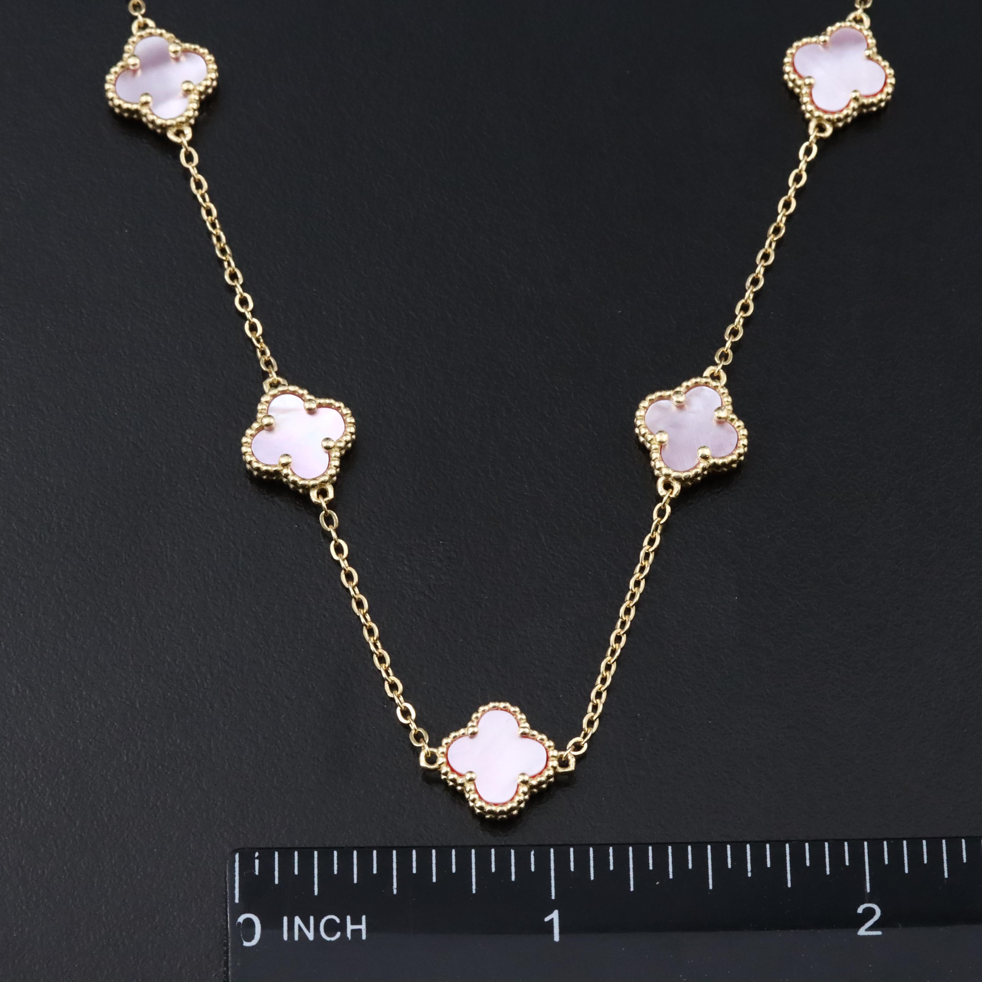 Sterling Mother of Pearl Quatrefoil Necklace