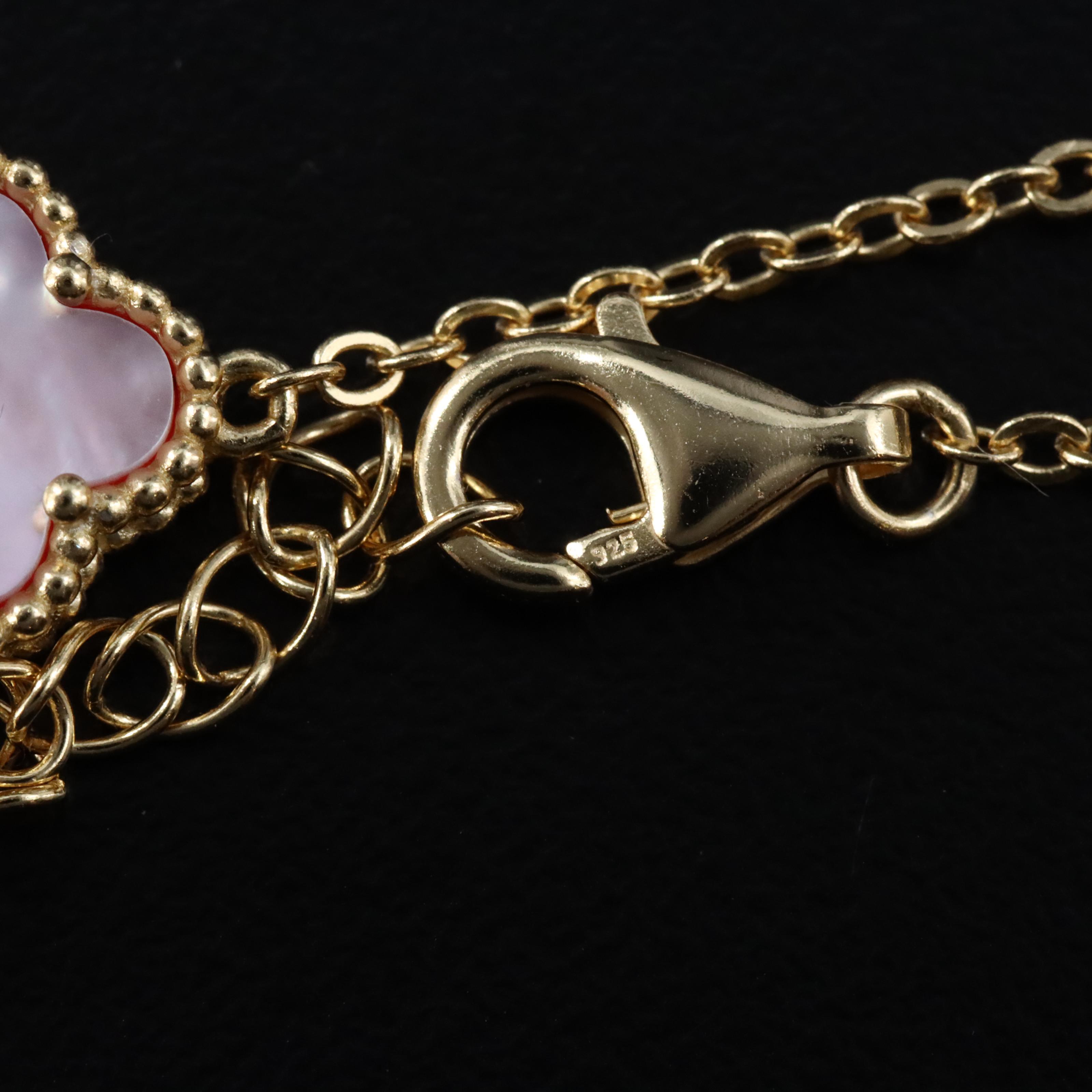 Sterling Mother of Pearl Quatrefoil Necklace