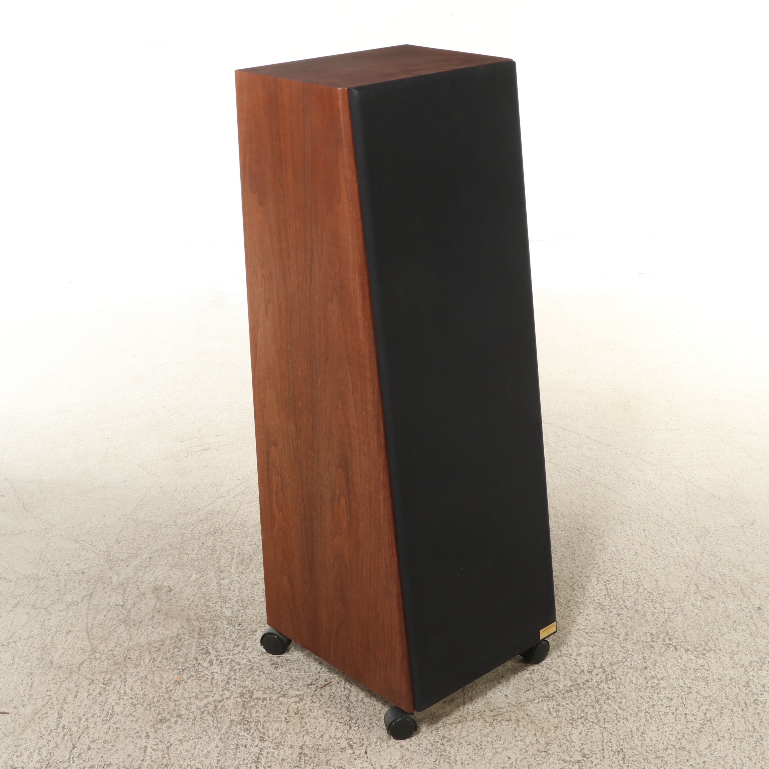 Pair of JSE Engineering "Infinite Slope" Walnut Floor Speakers