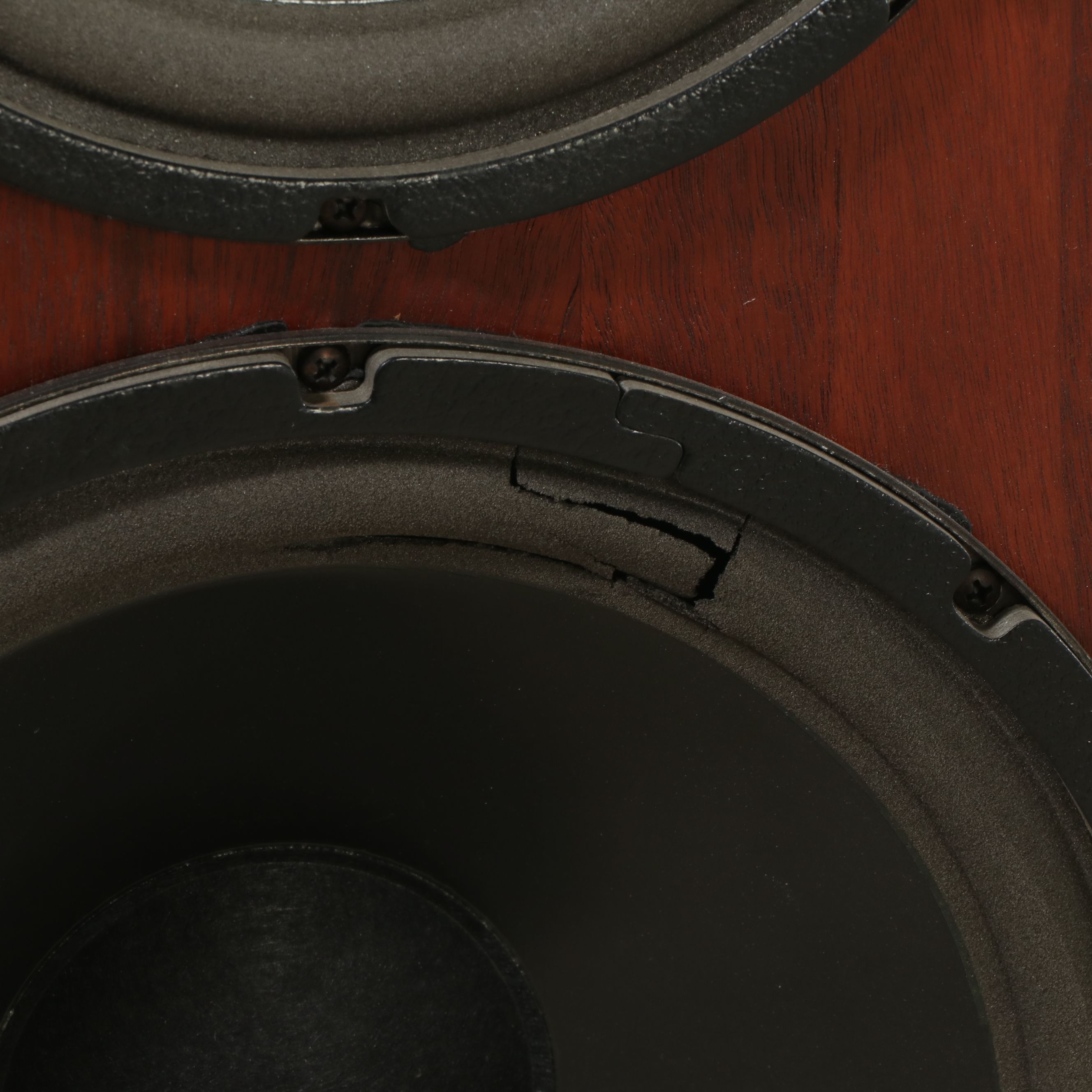 Pair of JSE Engineering "Infinite Slope" Walnut Floor Speakers