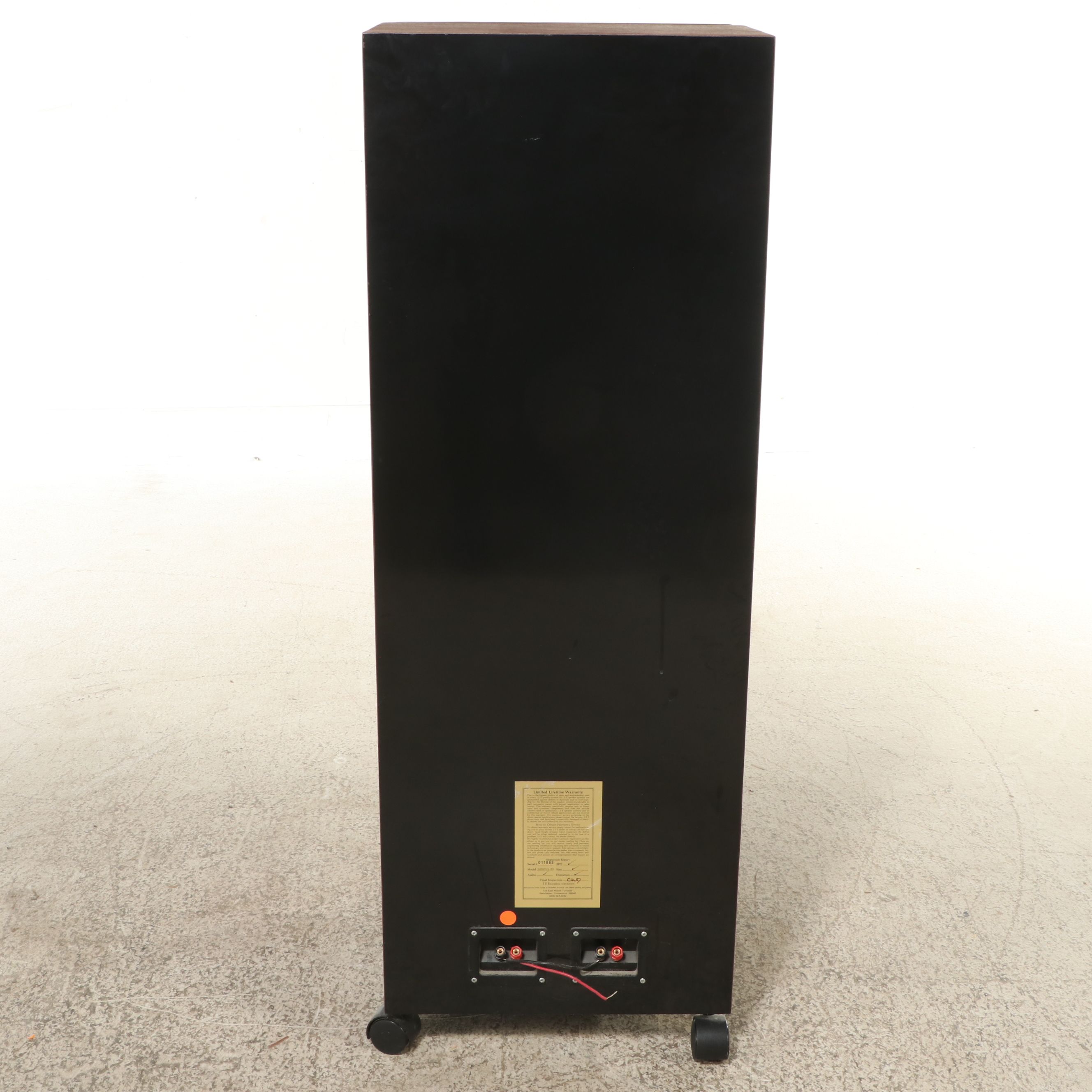 Pair of JSE Engineering "Infinite Slope" Walnut Floor Speakers