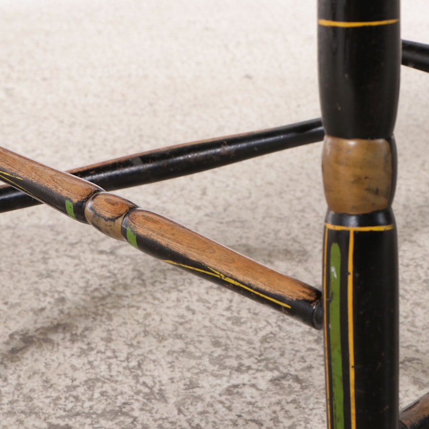 American Primitive Set of Eight Stenciled Side Chairs, Early to Mid ...