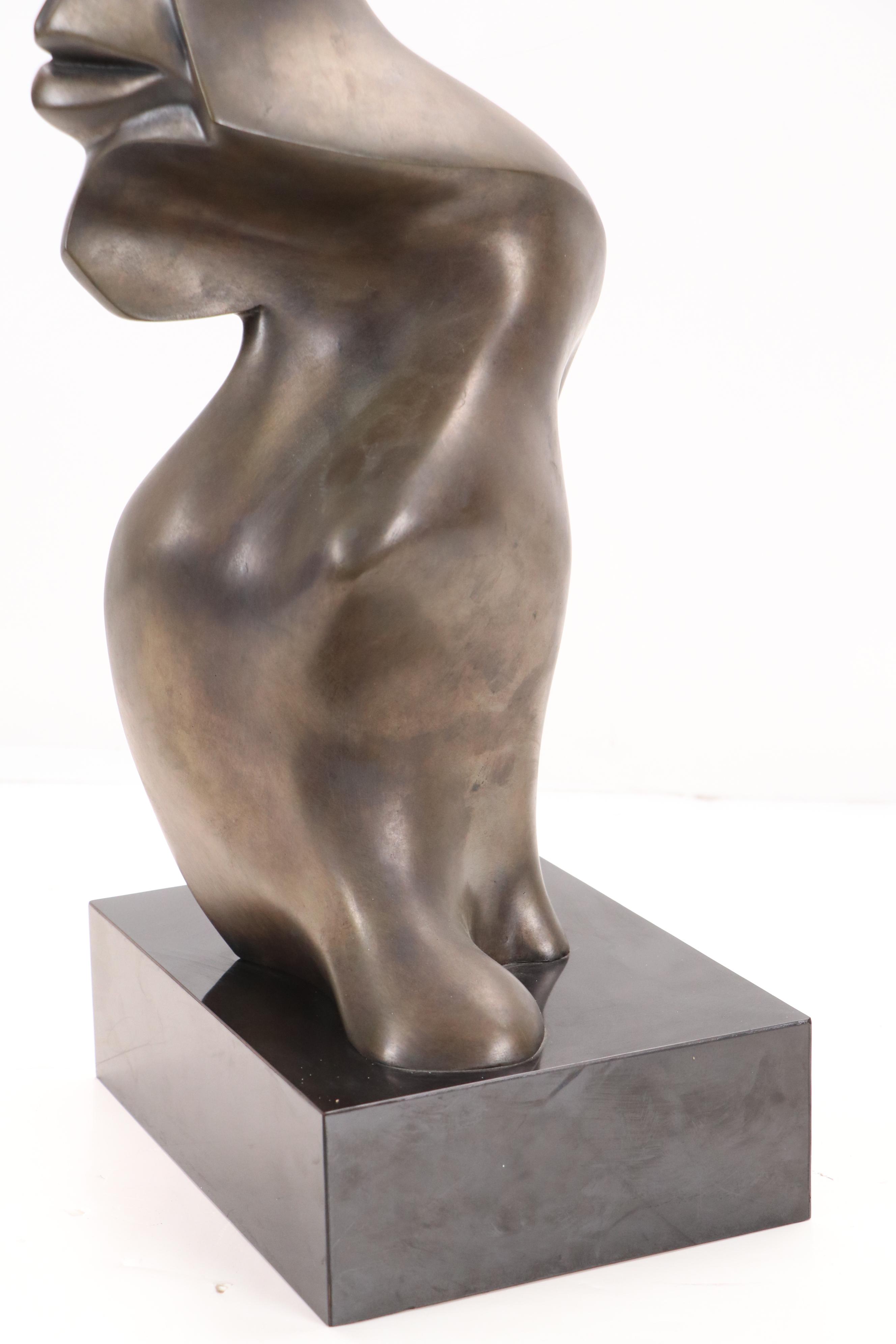 Bronze Sculpture of Abstracted Male Bust, Circa 1992