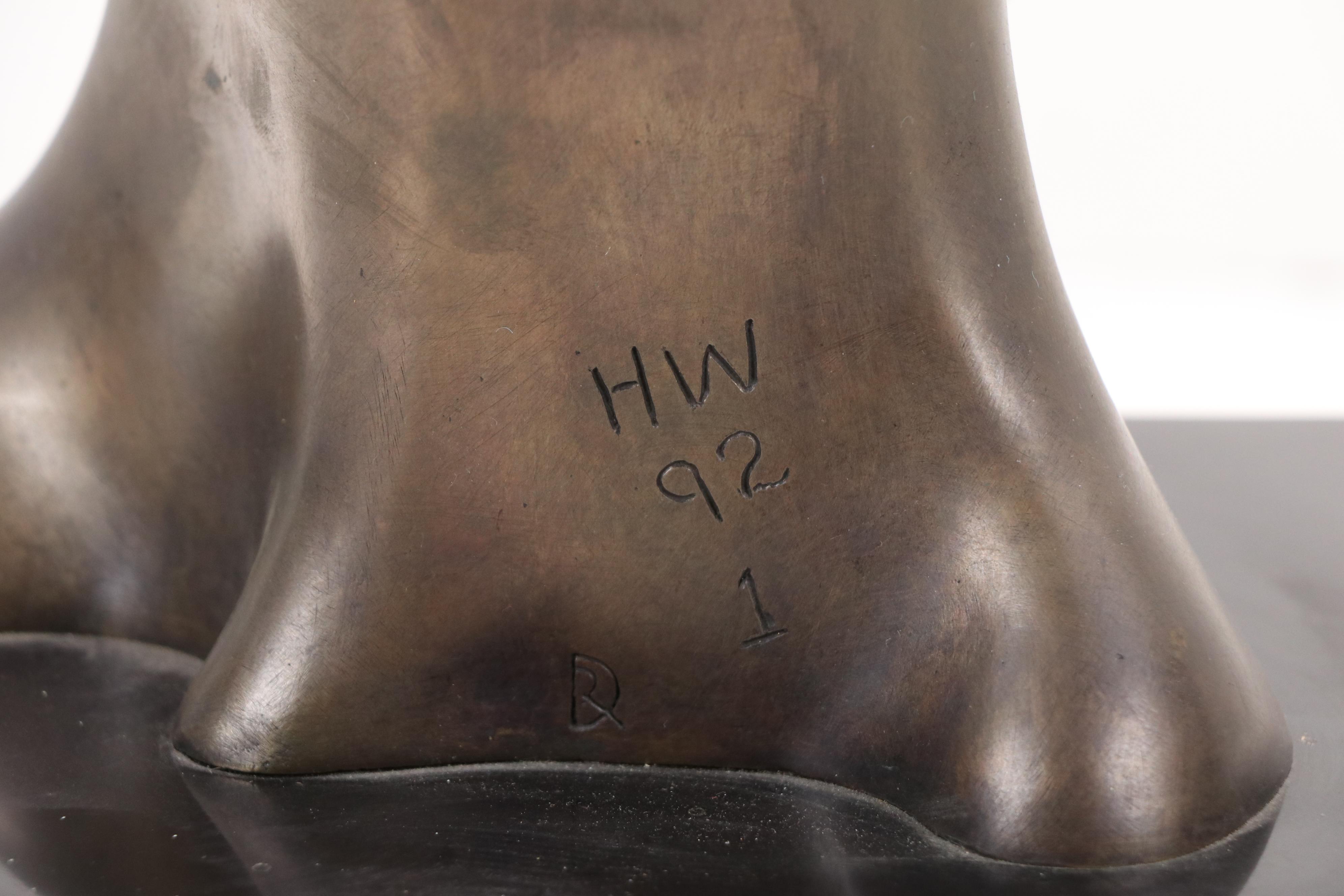 Bronze Sculpture of Abstracted Male Bust, Circa 1992