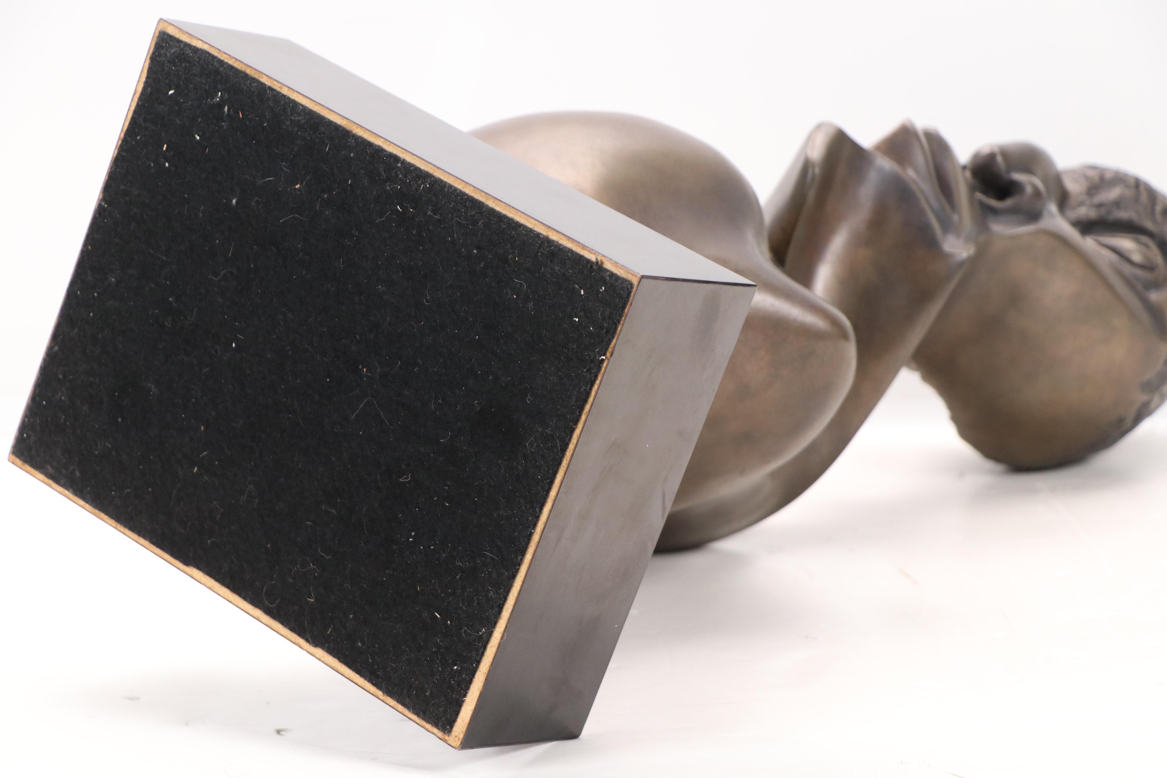 Bronze Sculpture of Abstracted Male Bust, Circa 1992