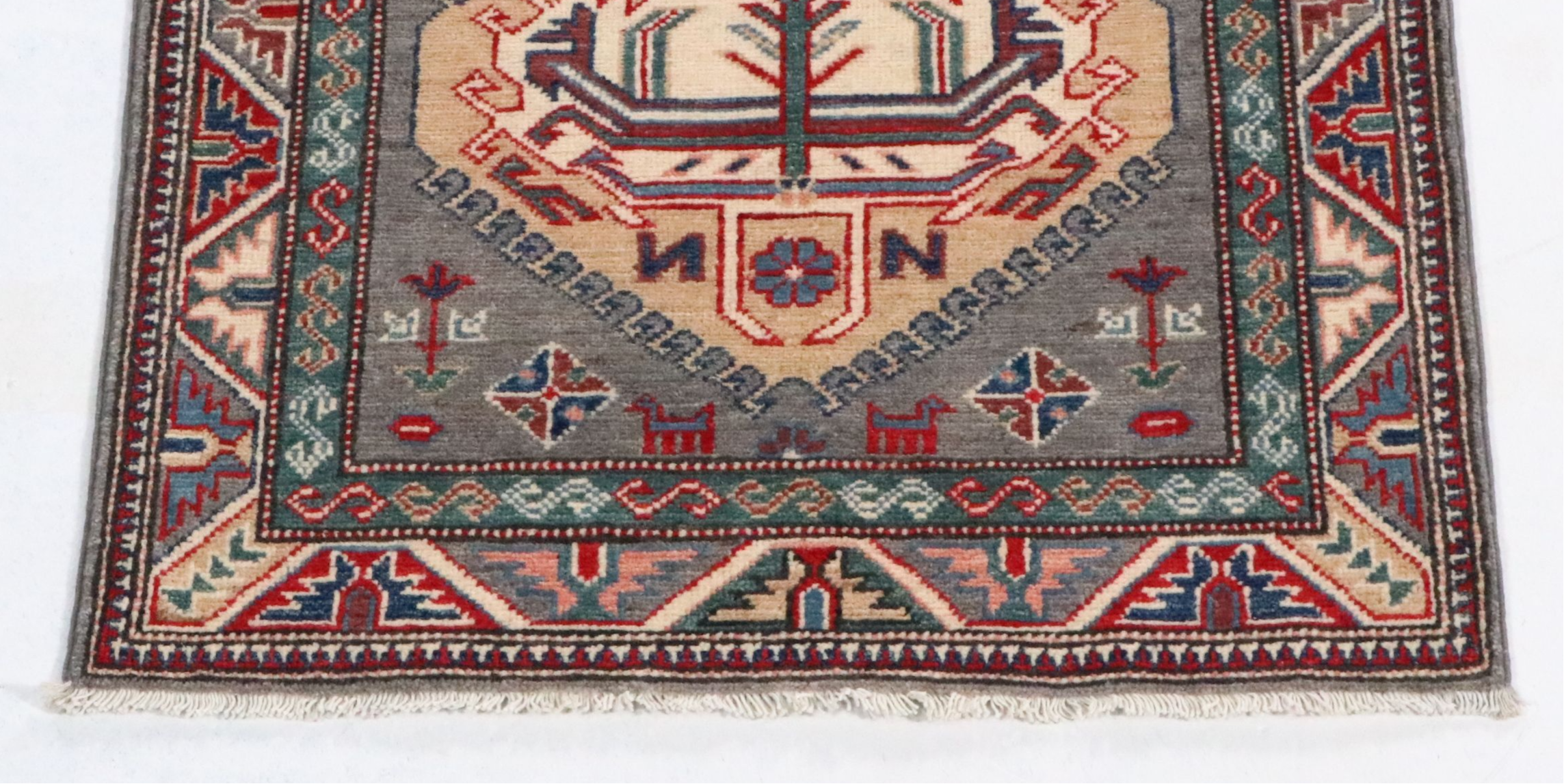 2'8 x 9'8 Hand-Knotted Afghan Kazak Carpet Runner