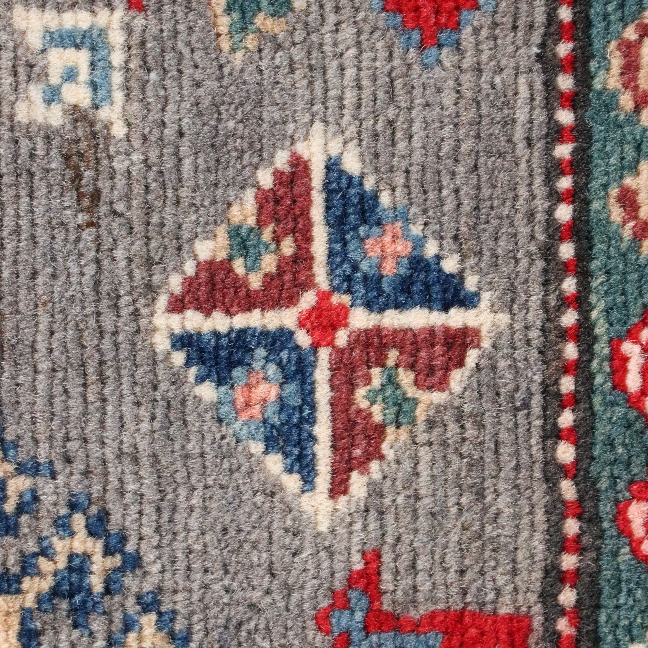 2'8 x 9'8 Hand-Knotted Afghan Kazak Carpet Runner