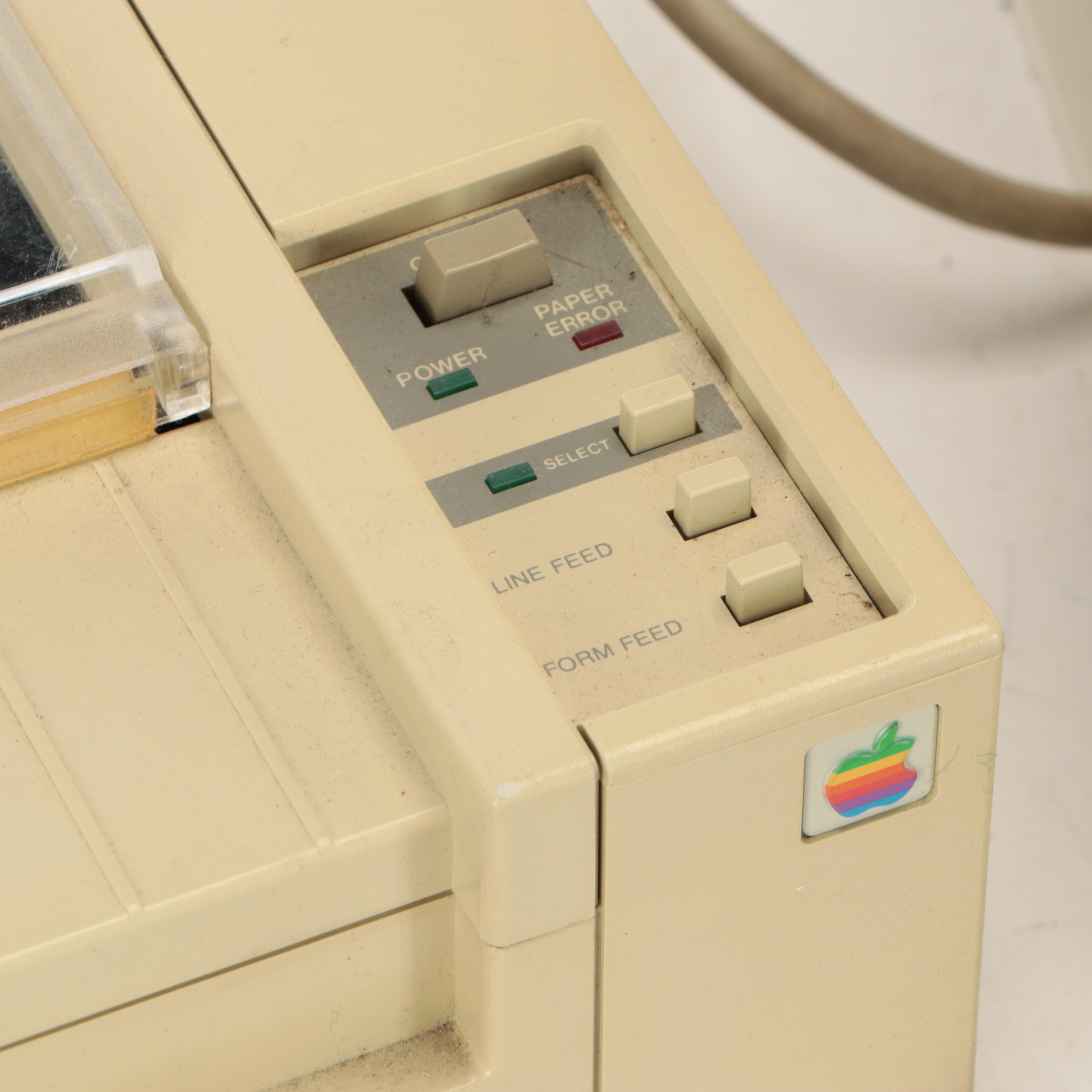 Apple Disk IIc Desktop Computer with Dot Matrix Imagewriter Printer, 1980s