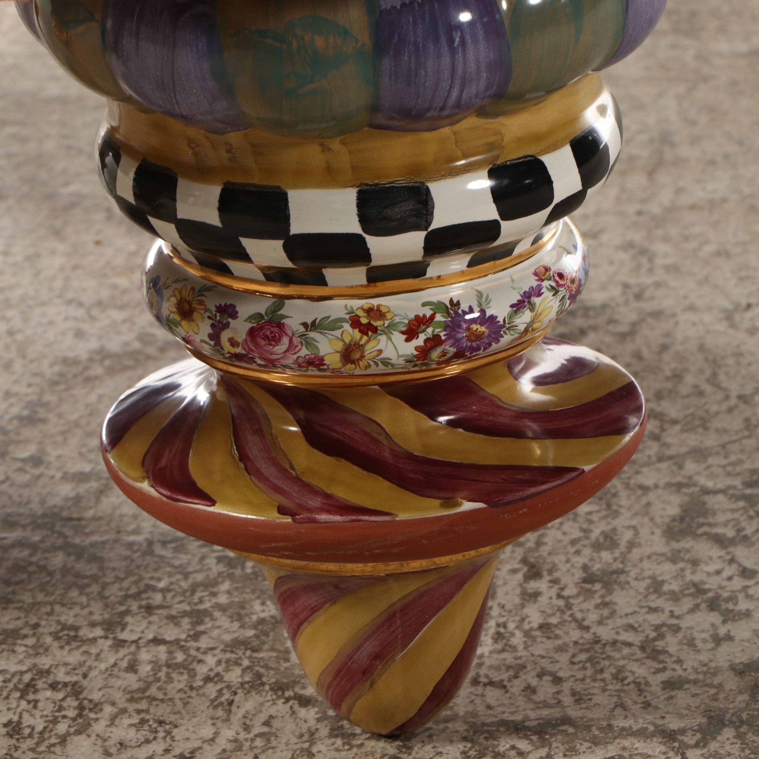 Mackenzie-Childs "On Wall Street" Upholstered Setting Seat