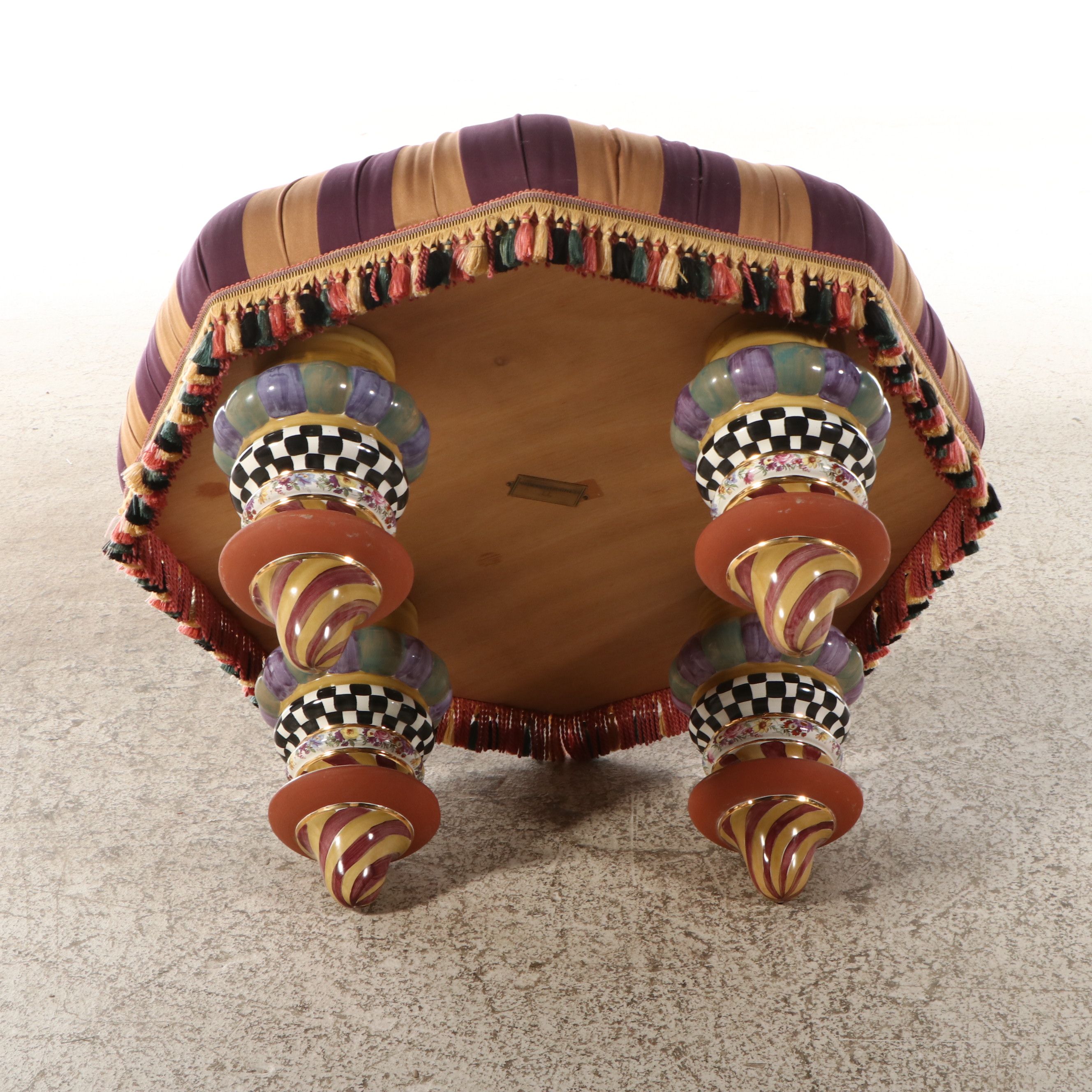 Mackenzie-Childs "On Wall Street" Upholstered Setting Seat