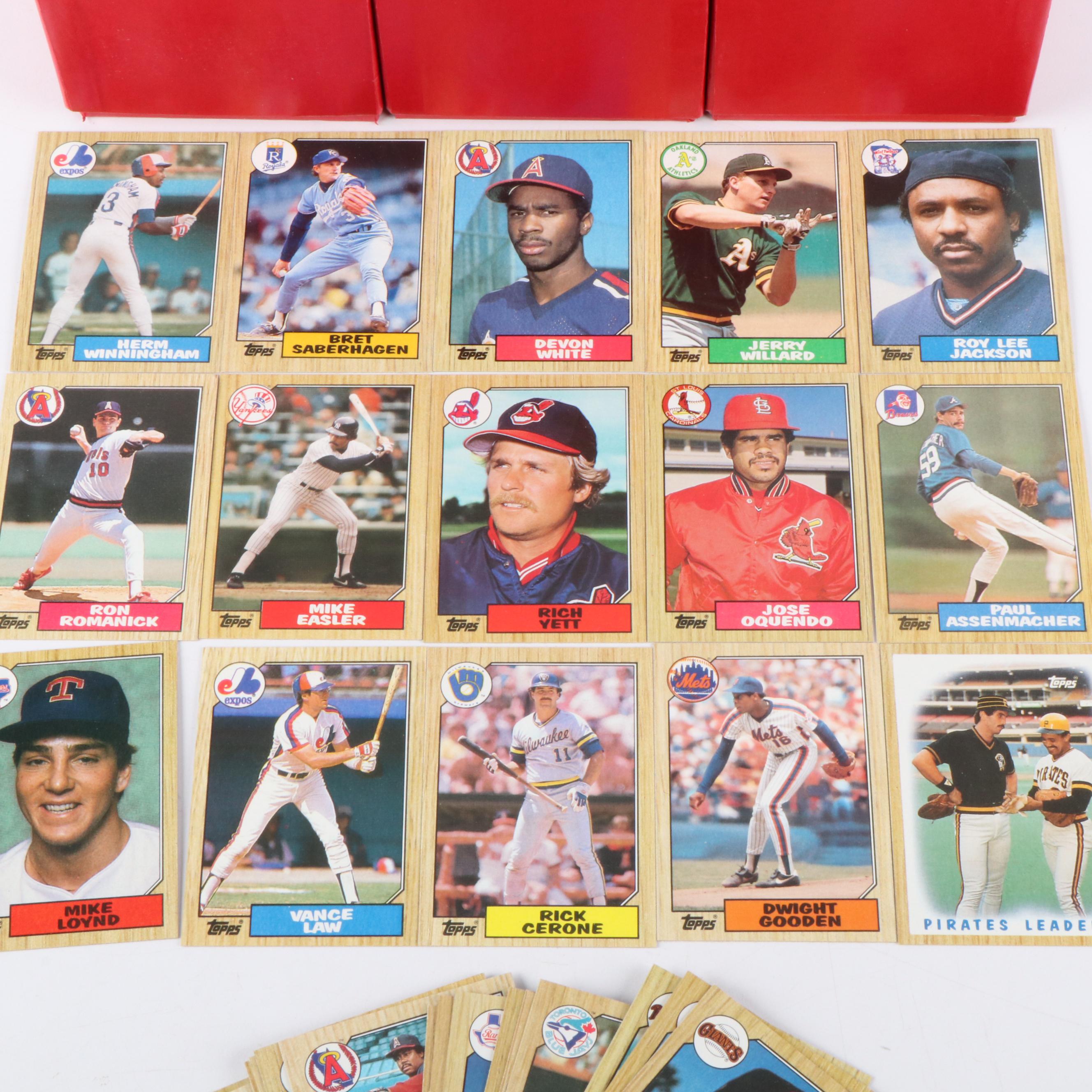 Six Complete Topps Baseball Card Sets, 1984 to 1987