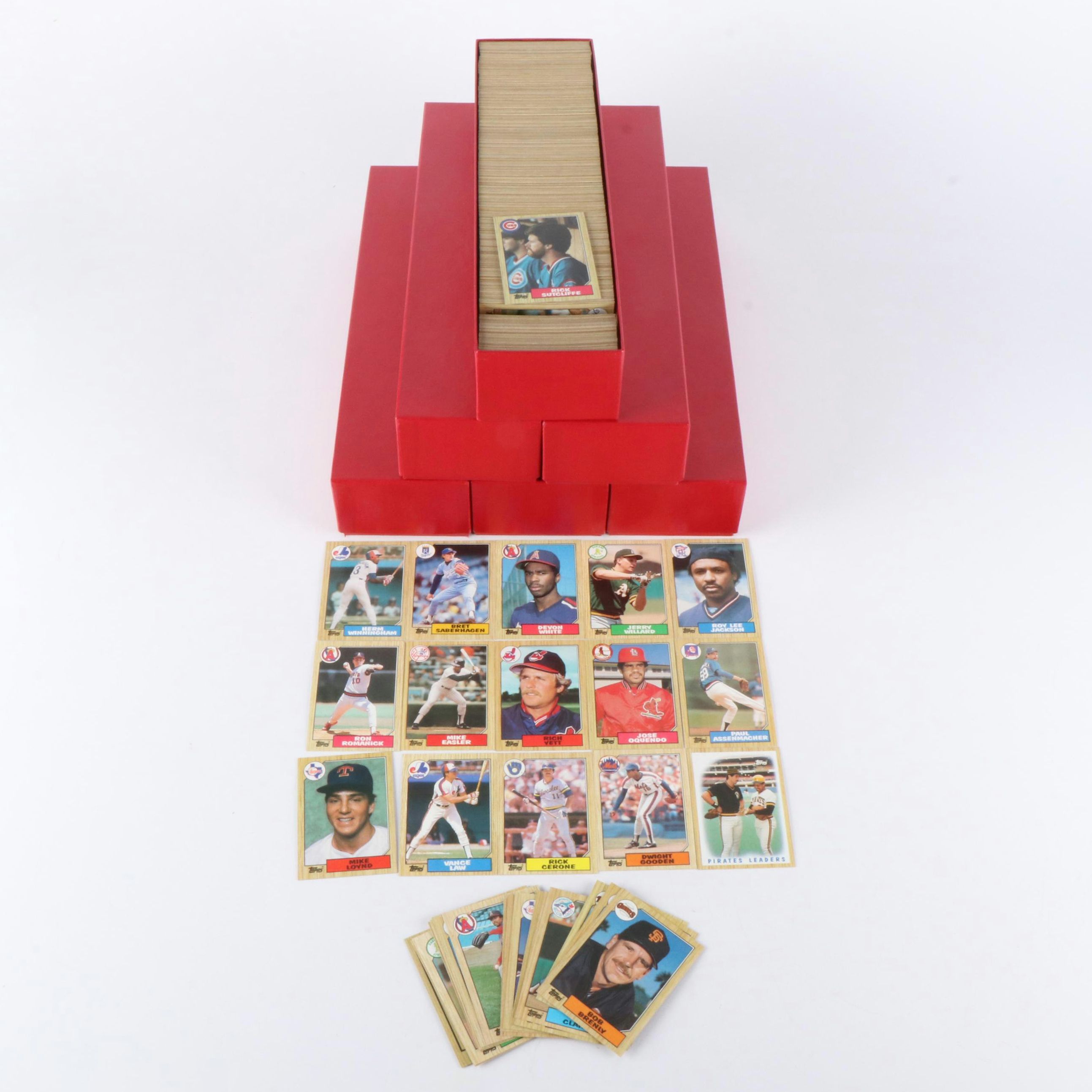 Six Complete Topps Baseball Card Sets, 1984 to 1987