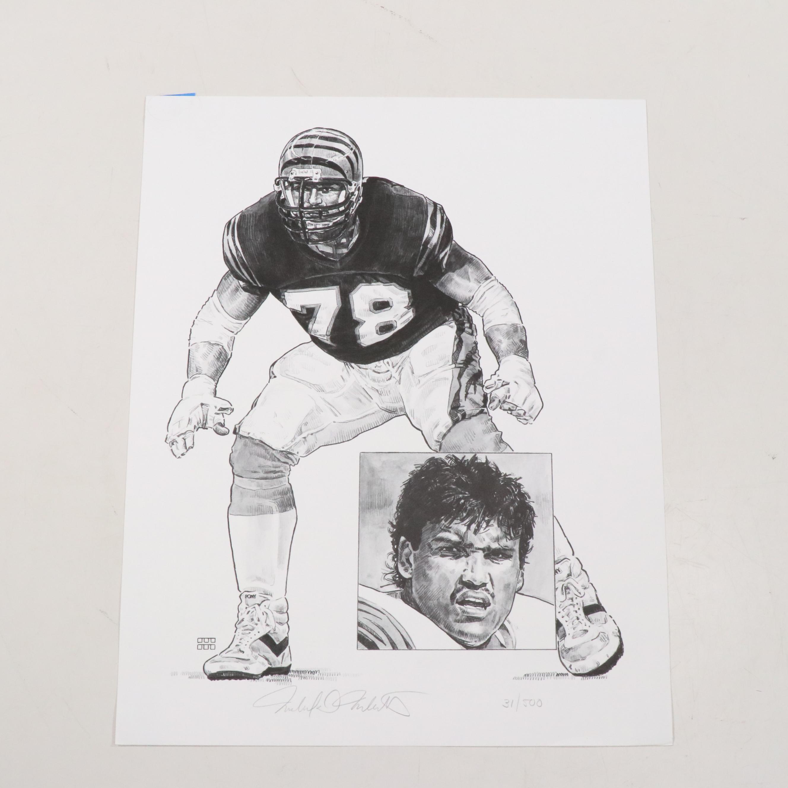 Anthony Muñoz and Ken Anderson Signed Cincinnati Bengals Prints with More