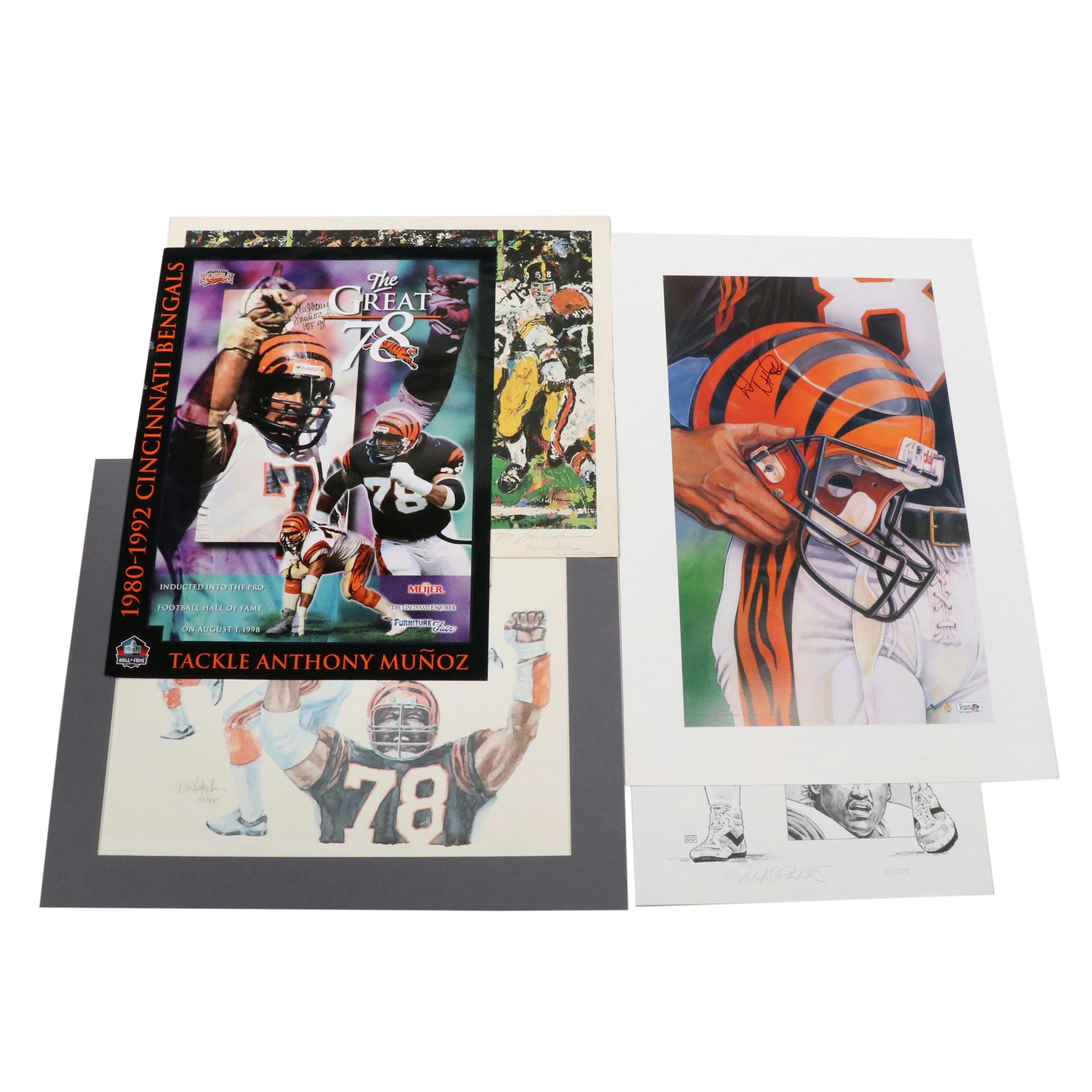 Anthony Muñoz and Ken Anderson Signed Cincinnati Bengals Prints with More