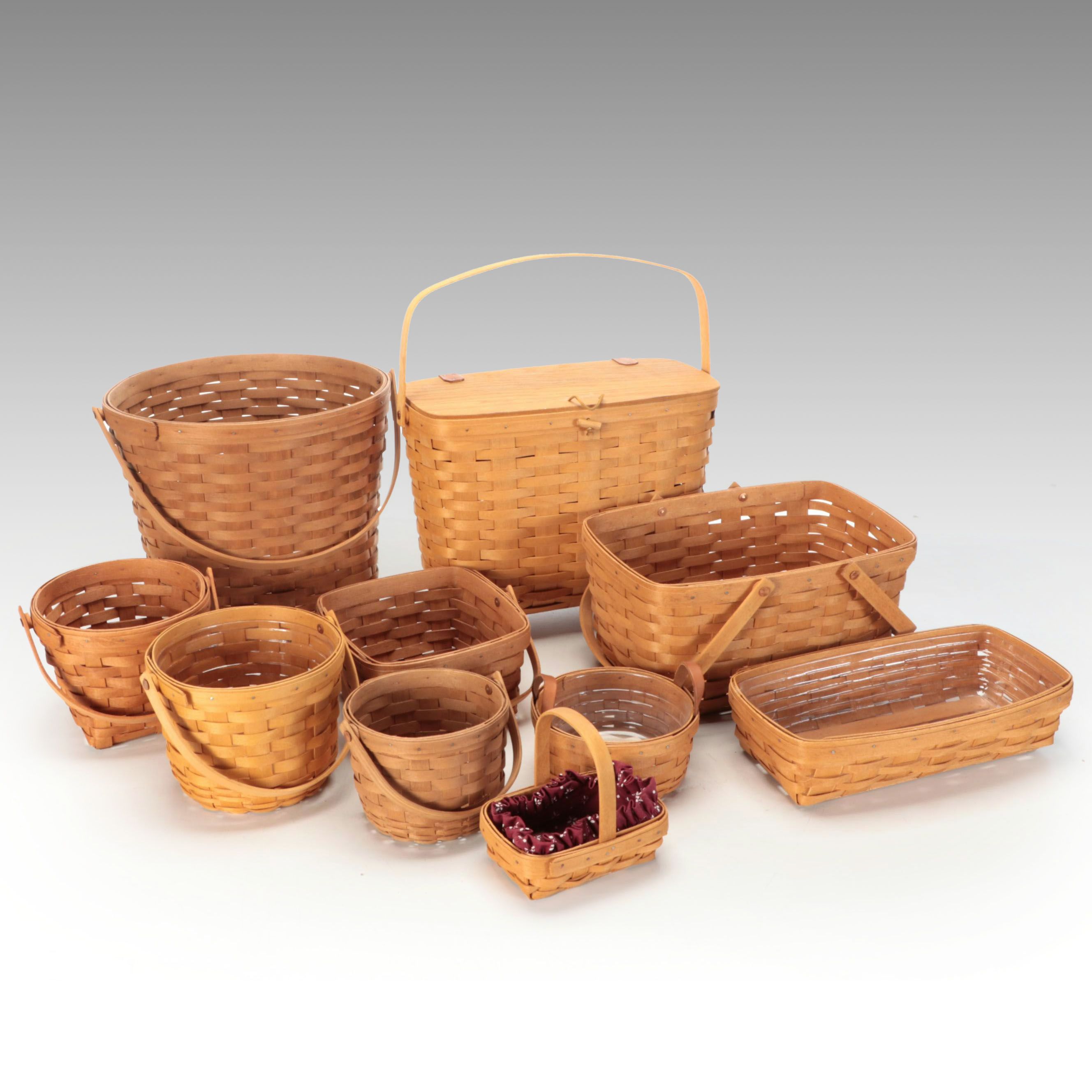 Ohio Made Longaberger Hand-Woven Wood Baskets