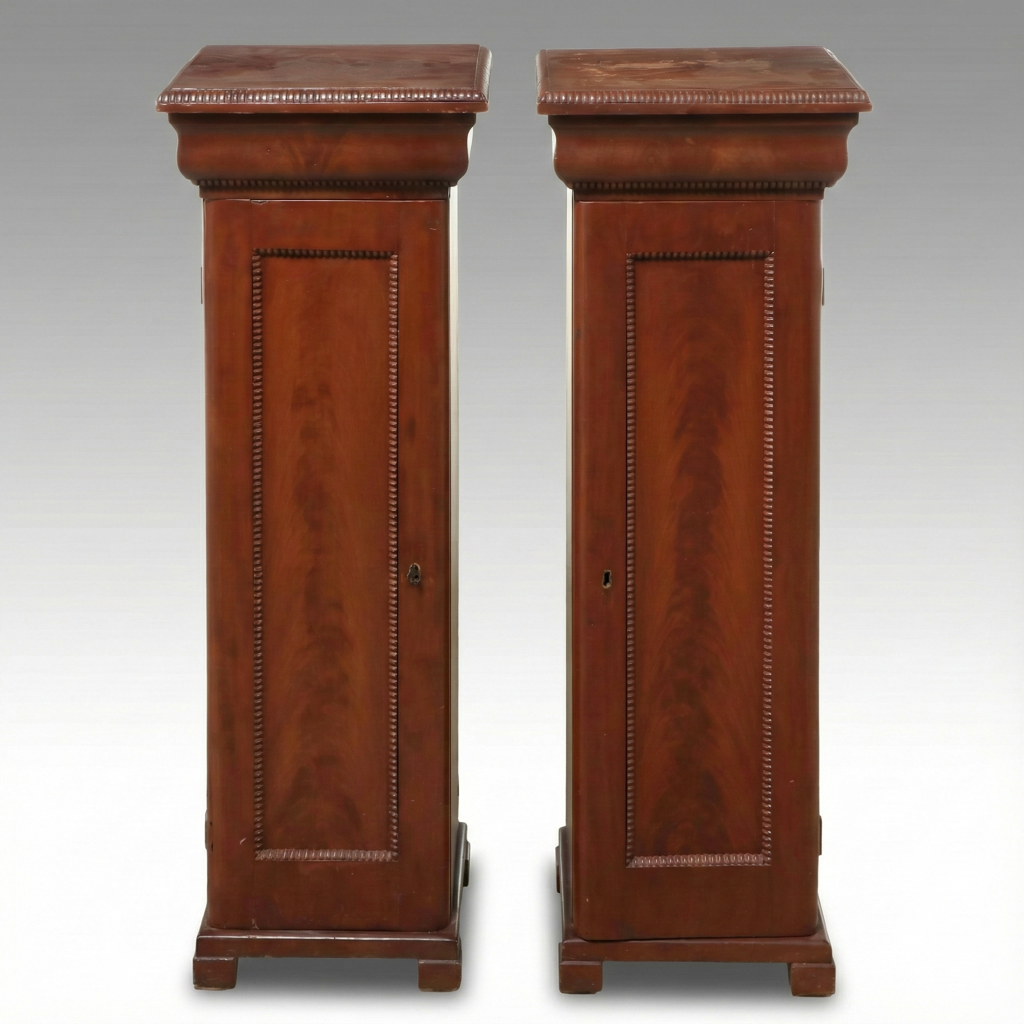 Victorian Mahogany Pedestal Cabinets, Late 19th/Early 20th Century