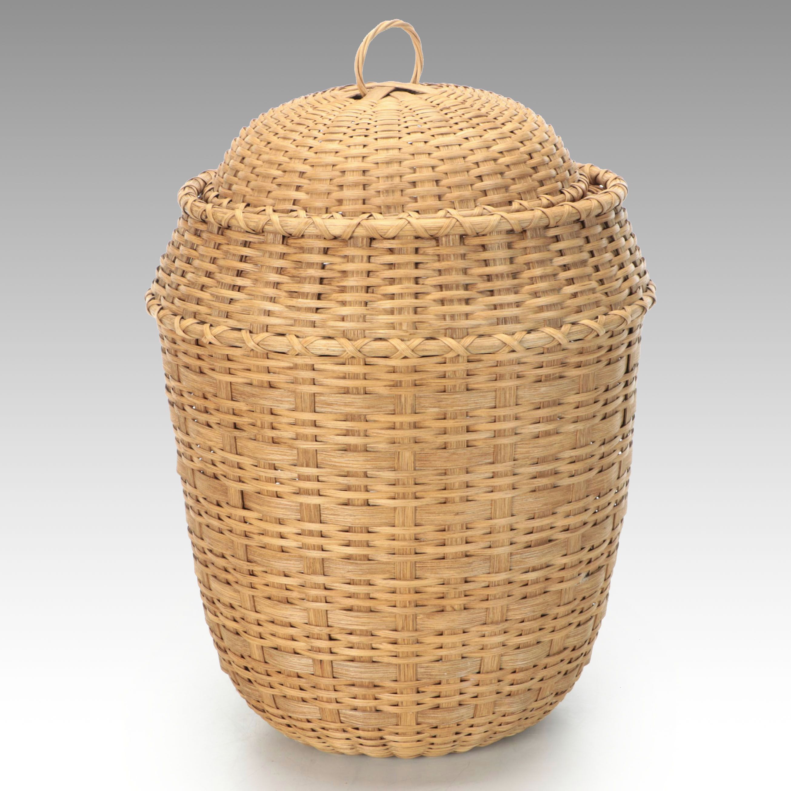 Hand-Woven Wicker Storage Hamper