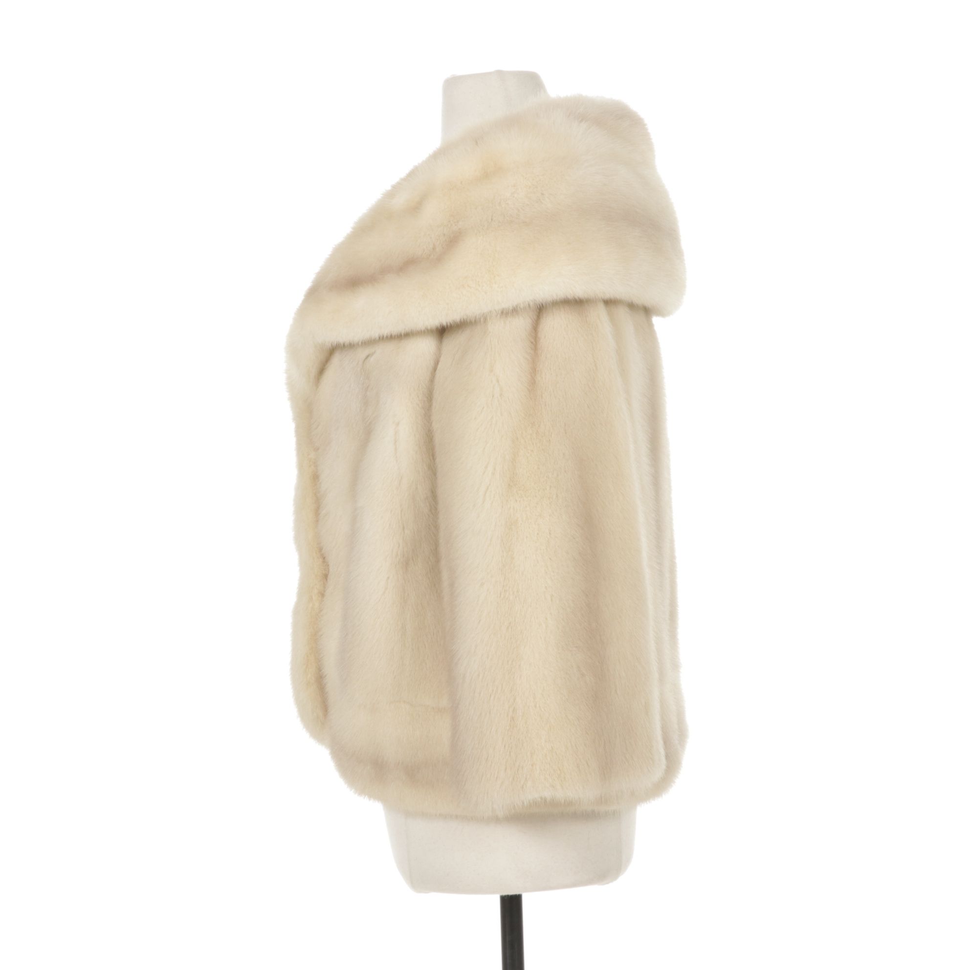Azurine Mink Fur Jacket with Embellished Buttons, Mid-20th C.