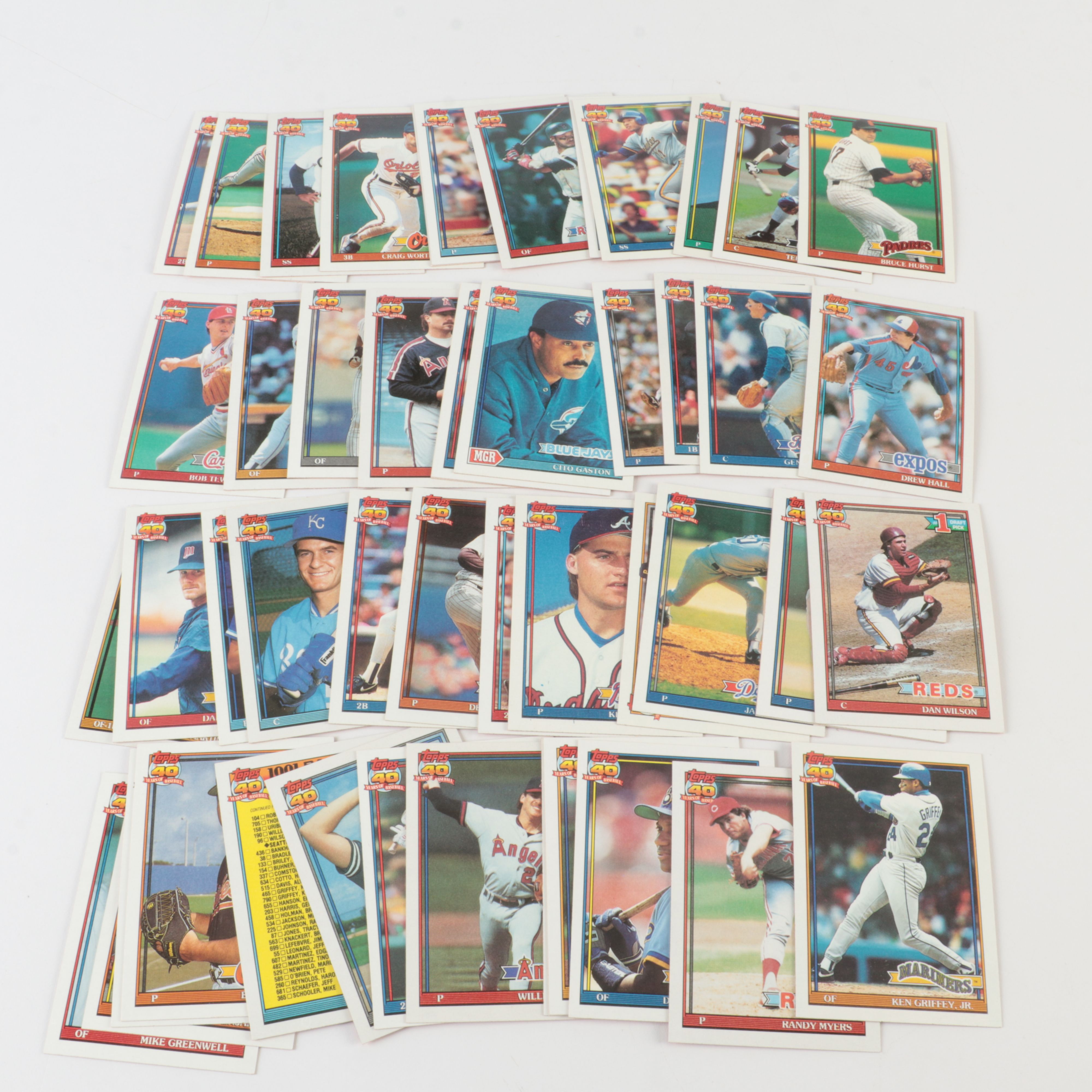 Four Boxes of Topps Baseball Cards, 1990 to 1992