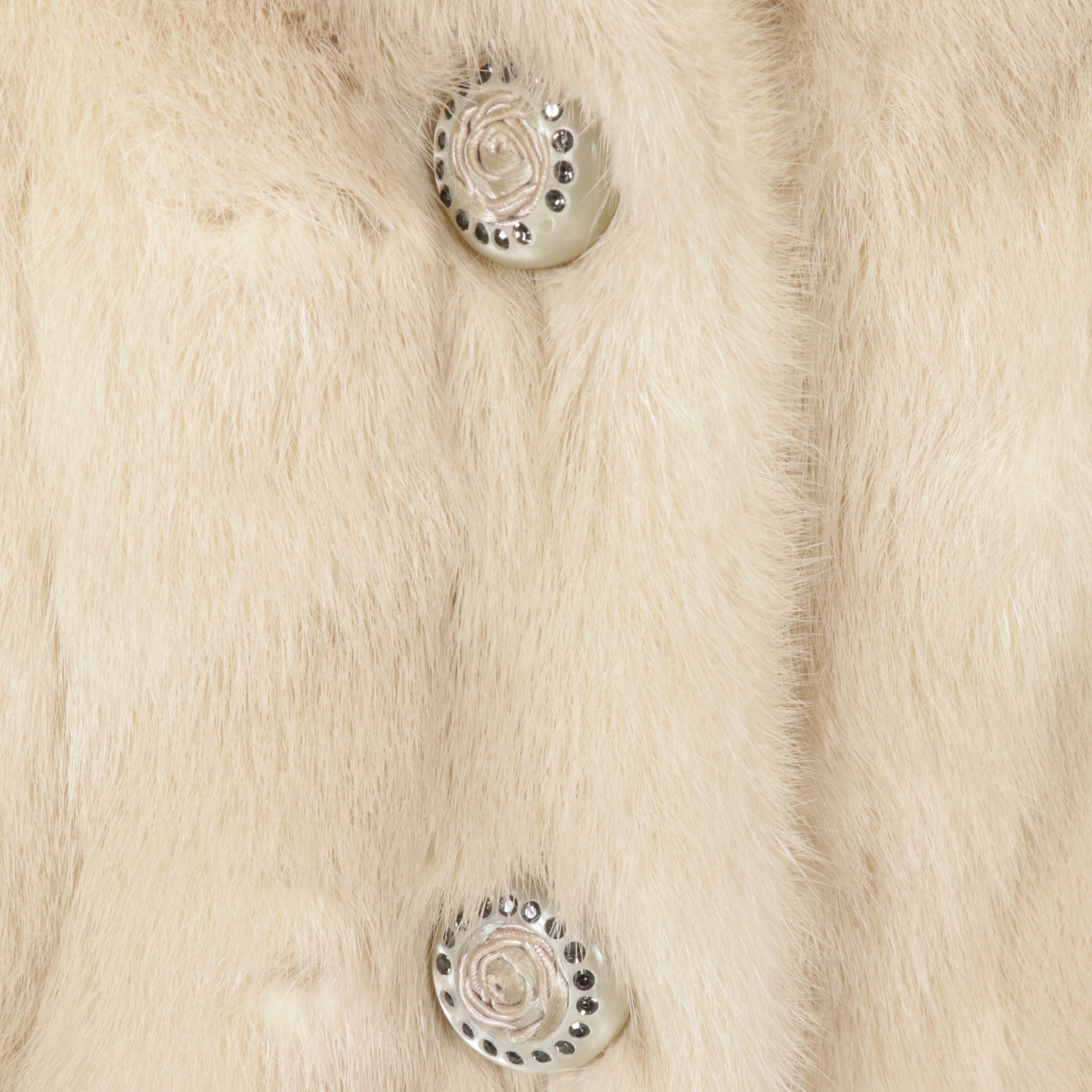 Azurine Mink Fur Jacket with Embellished Buttons, Mid-20th C.